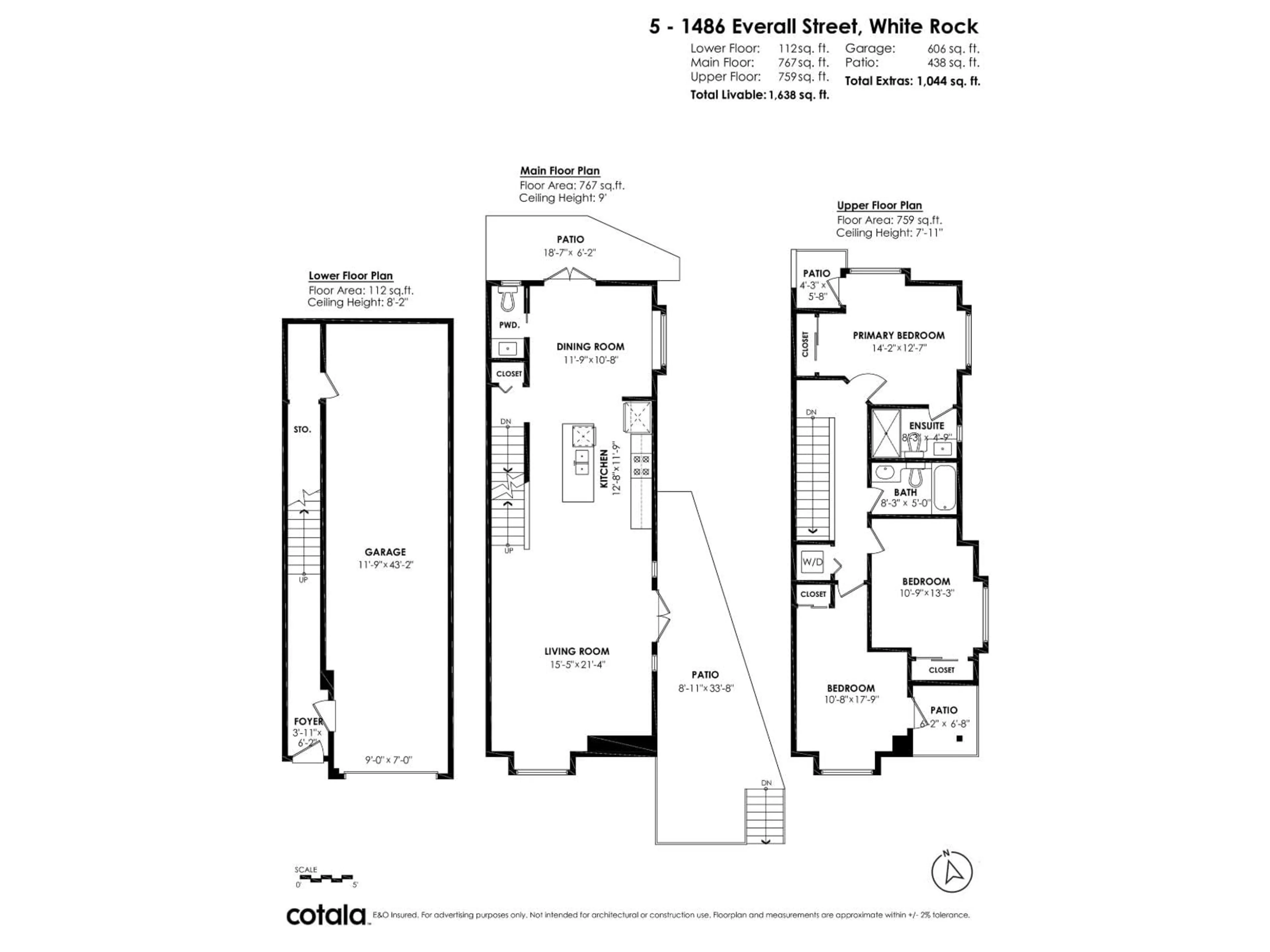 Floor plan for 5 - 1486 EVERALL, White Rock British Columbia V4B3S8