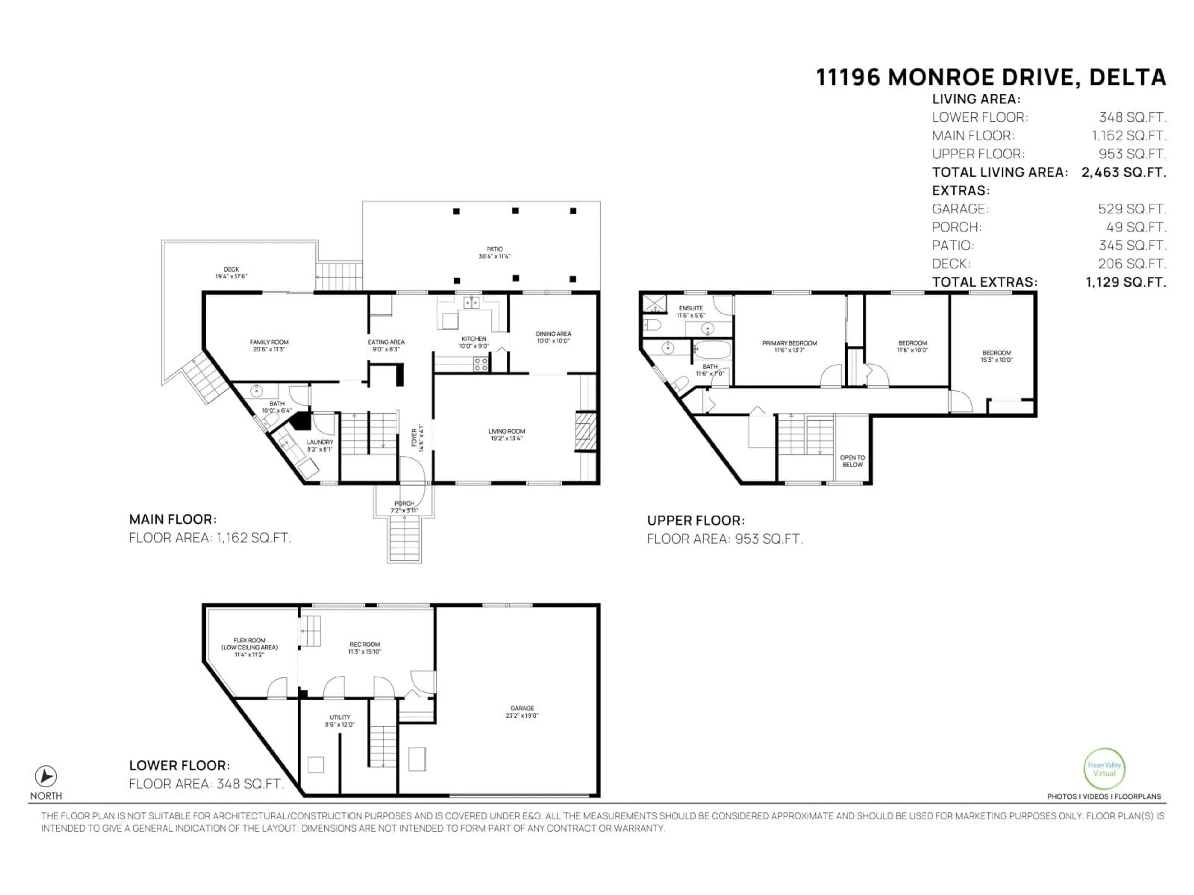 Floor plan for 11196 MONROE, Delta British Columbia V4C7T4