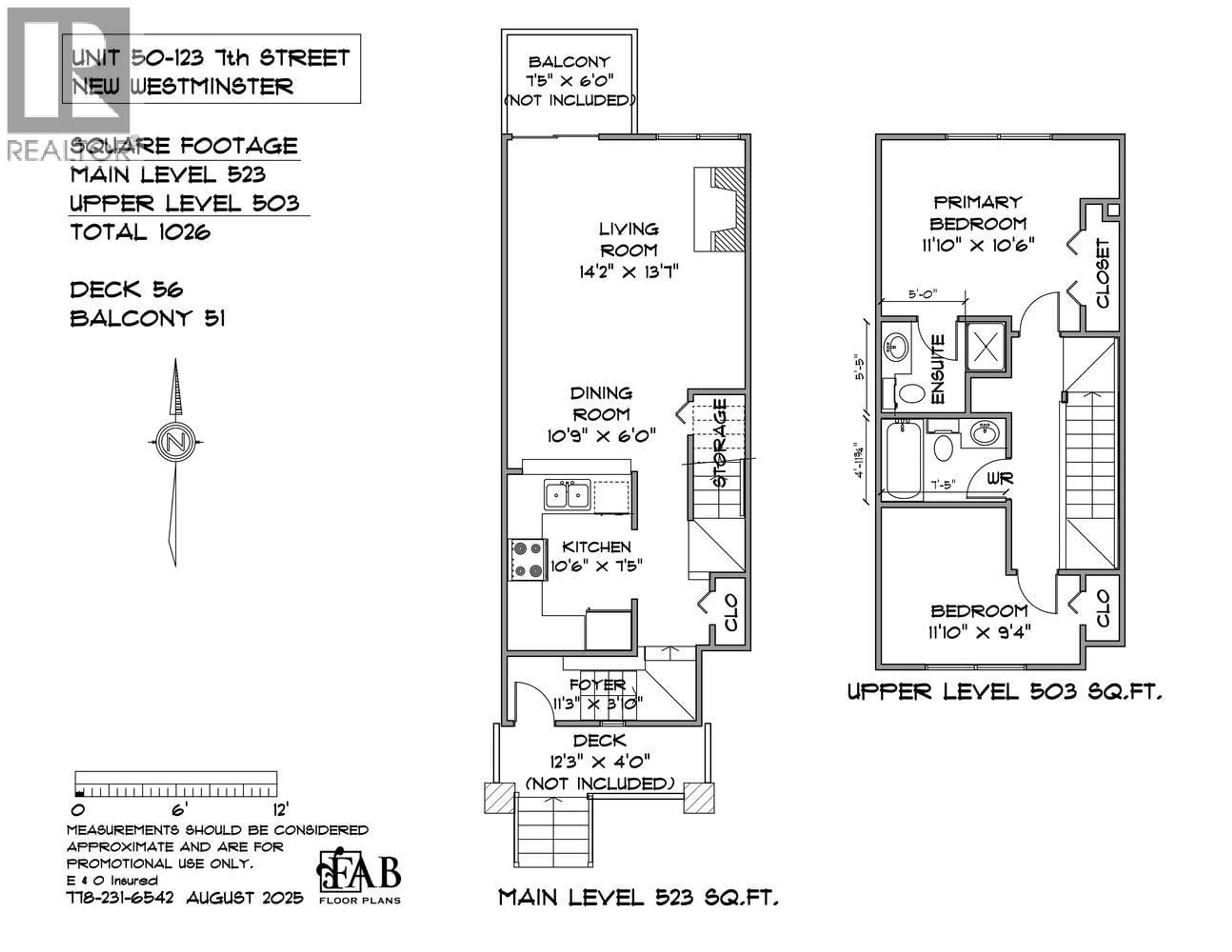 Floor plan for 50 - 123 SEVENTH STREET, New Westminster British Columbia V3M6Y2