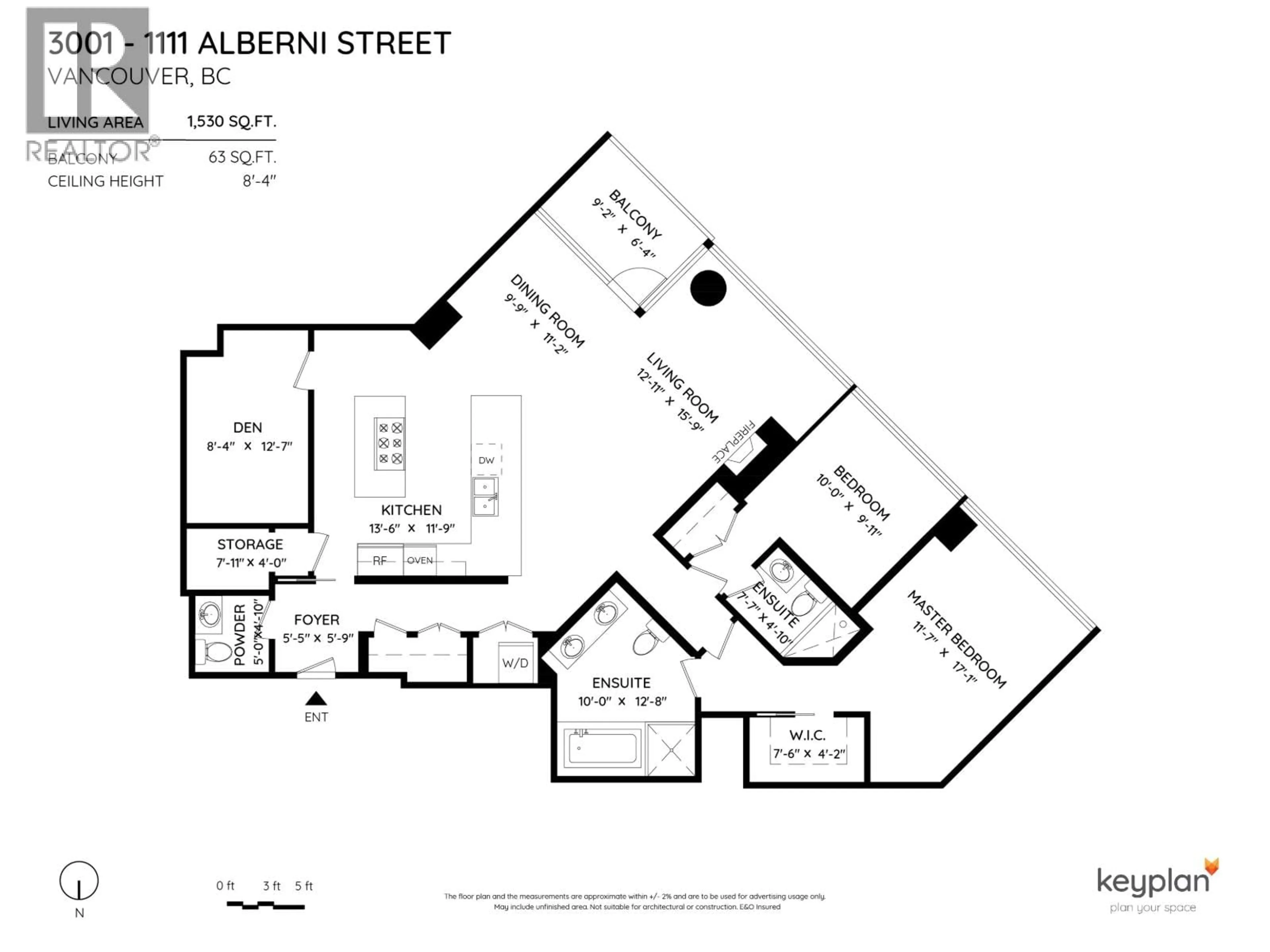 Floor plan for 3001 - 1111 ALBERNI STREET, Vancouver British Columbia V6E4V2