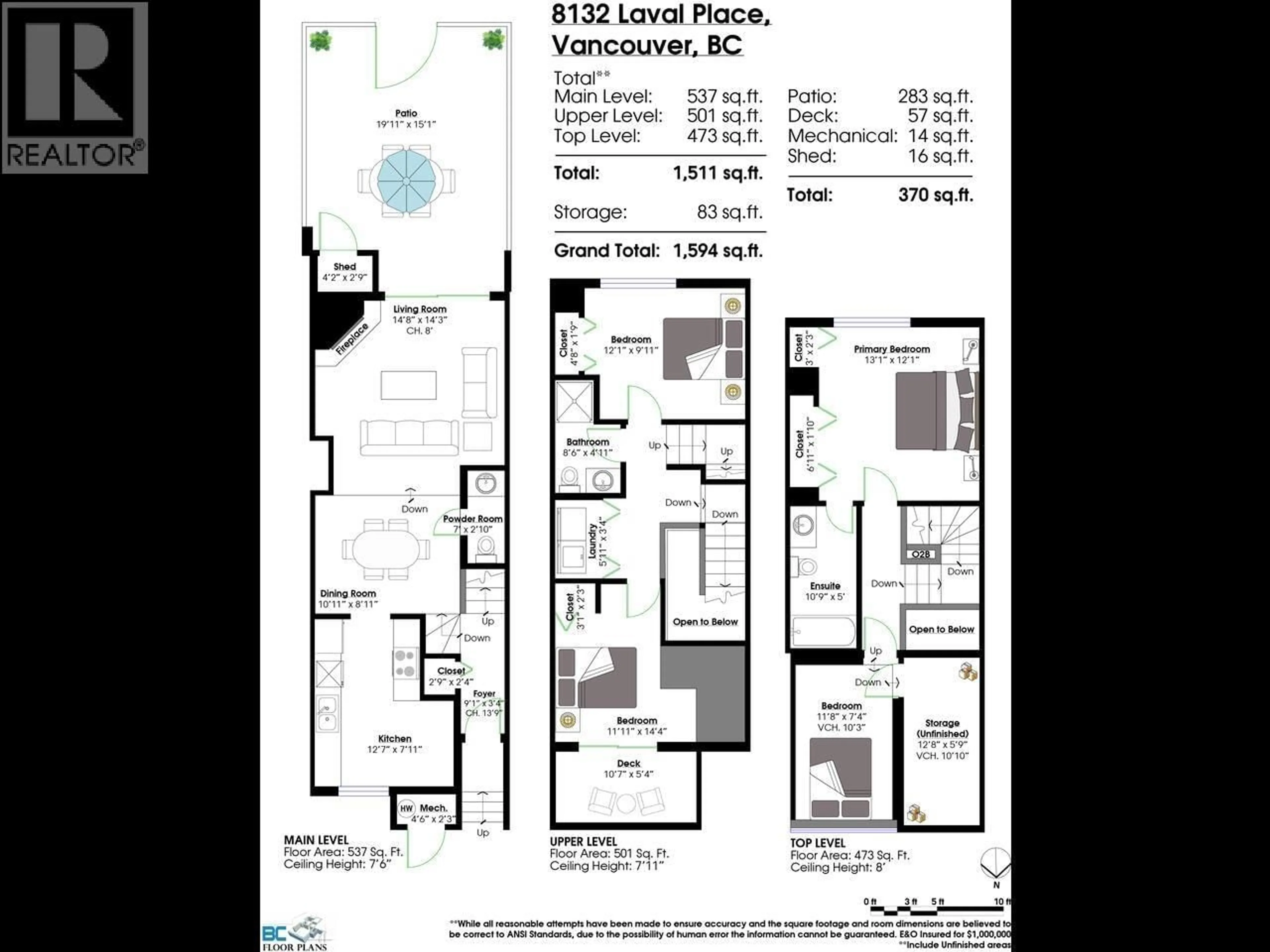 Floor plan for 8132 LAVAL PLACE, Vancouver British Columbia V5S4B2