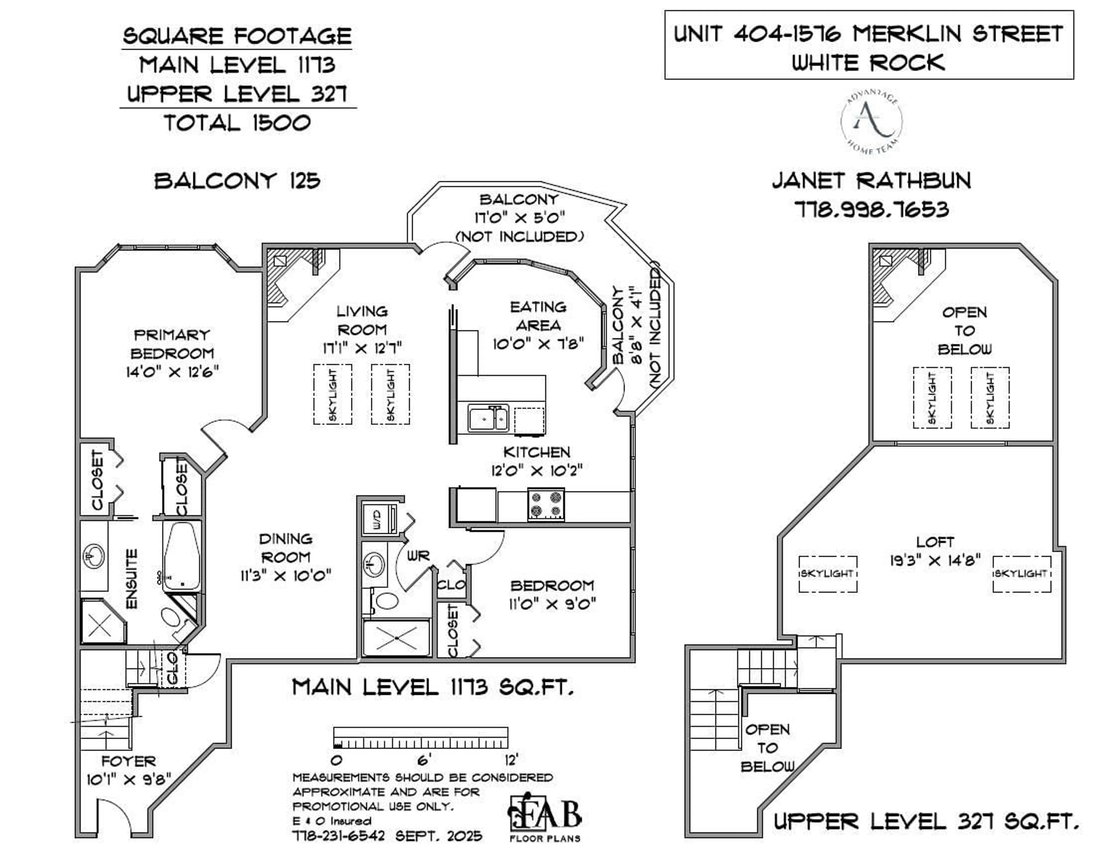 Floor plan for 404 - 1576 MERKLIN, White Rock British Columbia V4B5K2