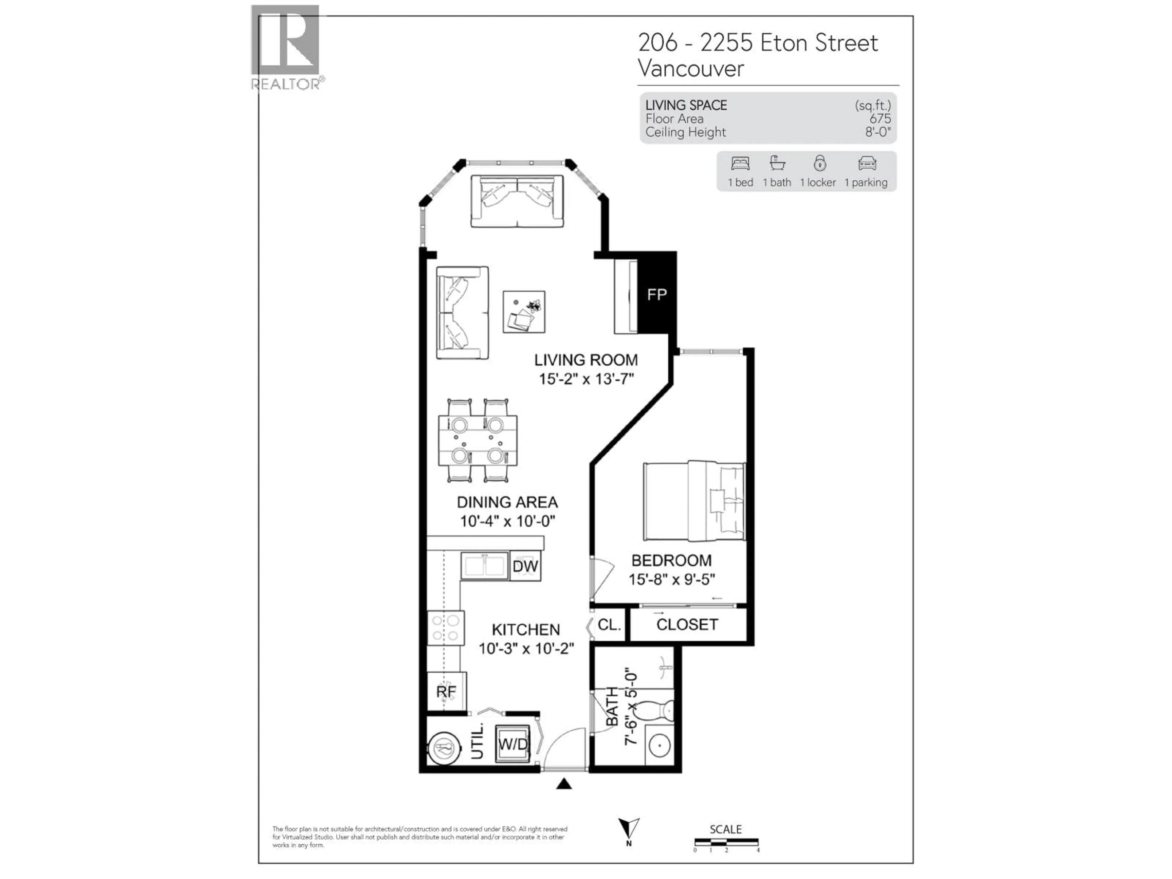 Floor plan for 206 - 2255 ETON STREET, Vancouver British Columbia V5L1C9