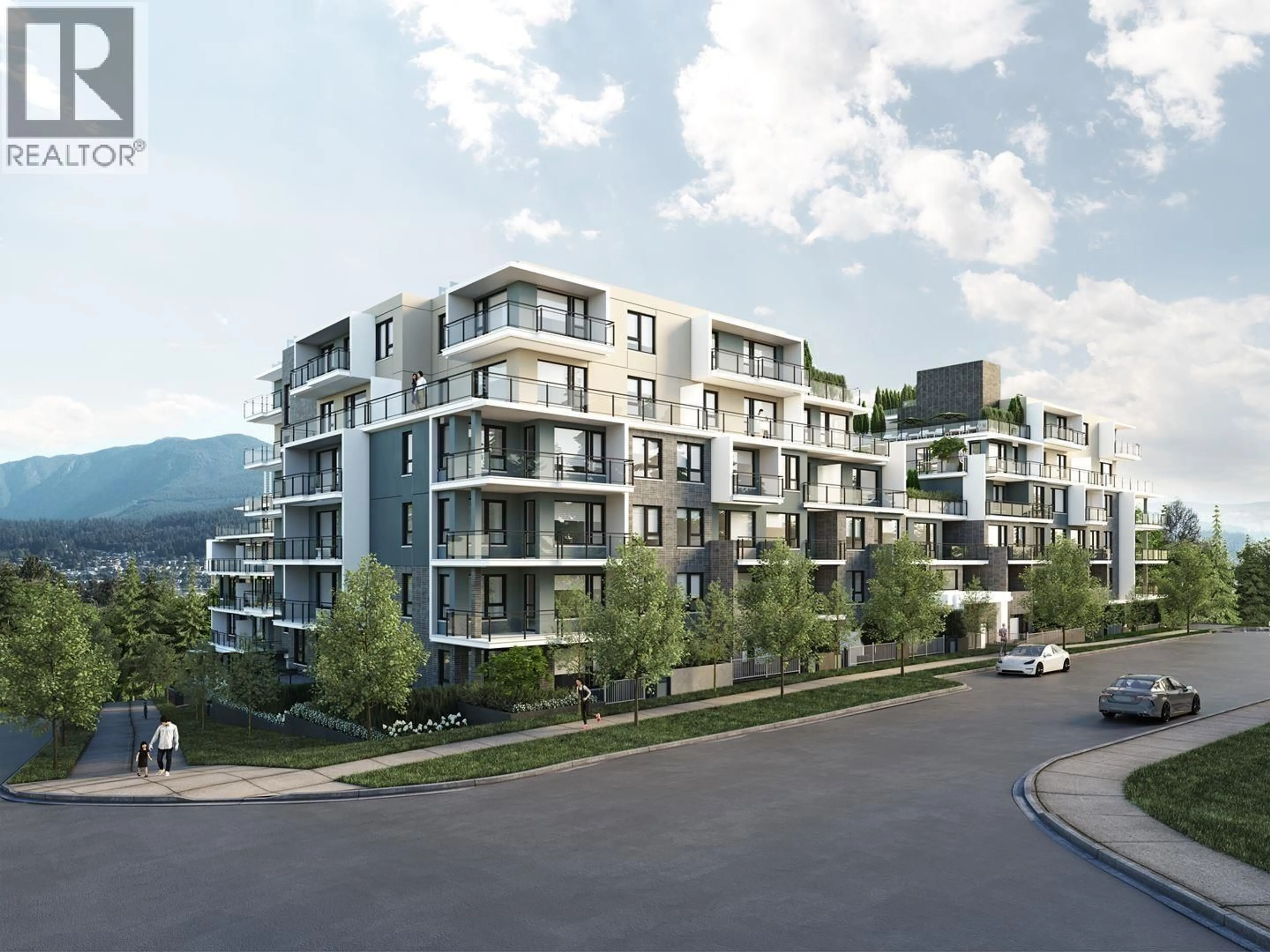 A pic from outside/outdoor area/front of a property/back of a property/a pic from drone, mountain view for 206 - 2002 ST. GEORGE STREET, Port Moody British Columbia V3H0N4