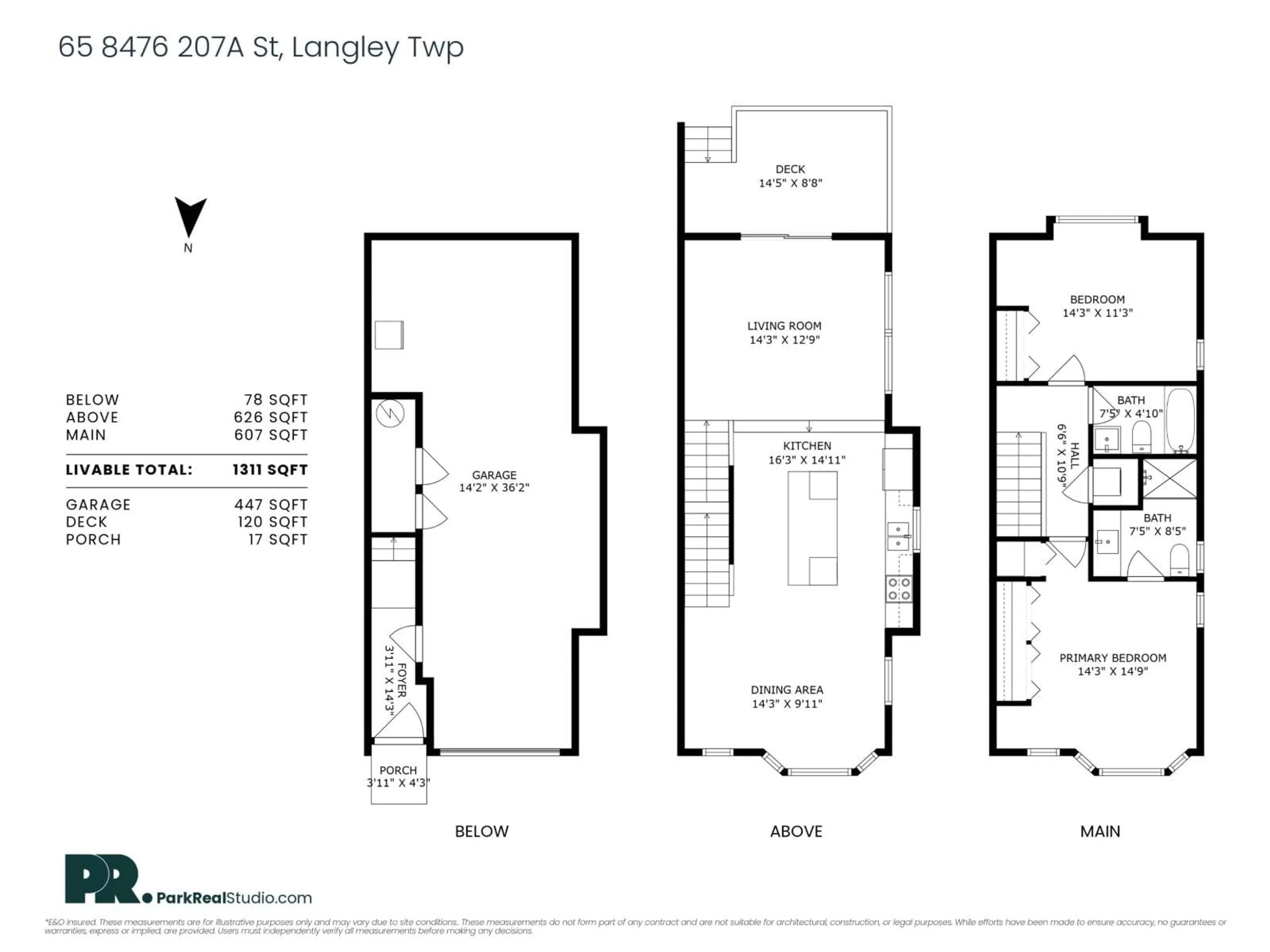 Floor plan for 65 - 8476 207A, Surrey British Columbia V2Y0S6