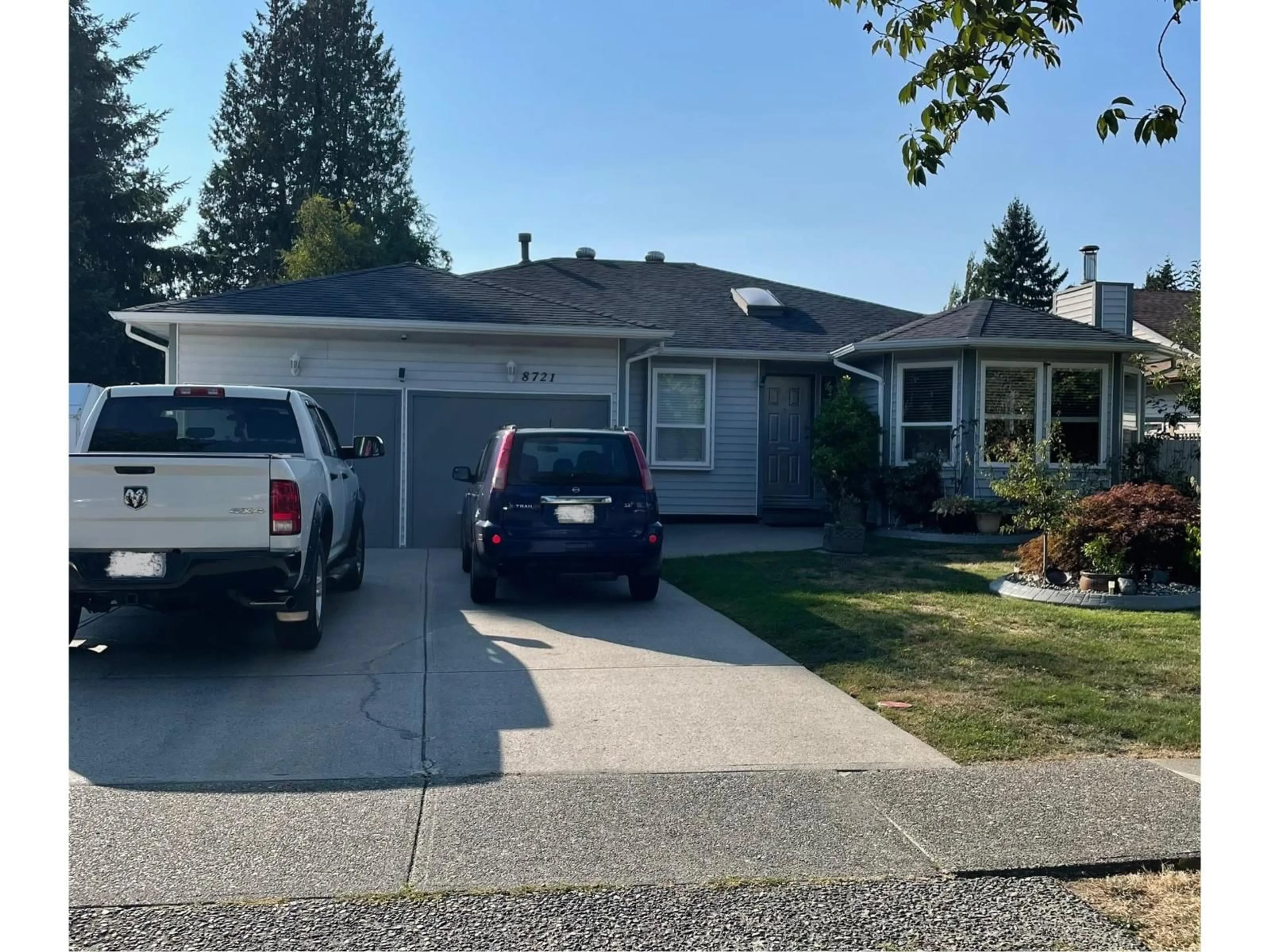 Home with vinyl exterior material, street for 8721 152A, Surrey British Columbia V3S5B2