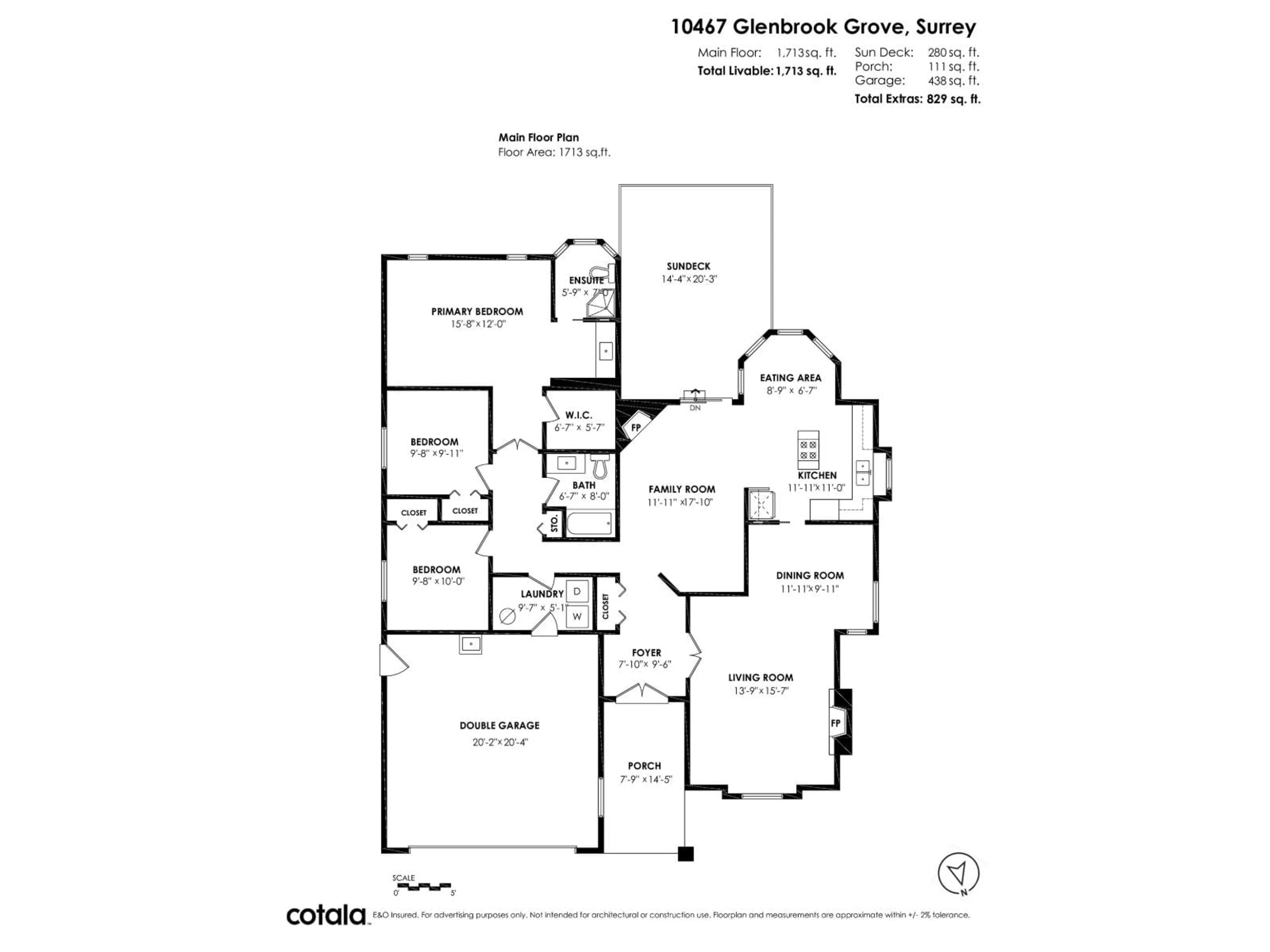 Floor plan for 10467 GLENBROOK, Surrey British Columbia V4N1W9