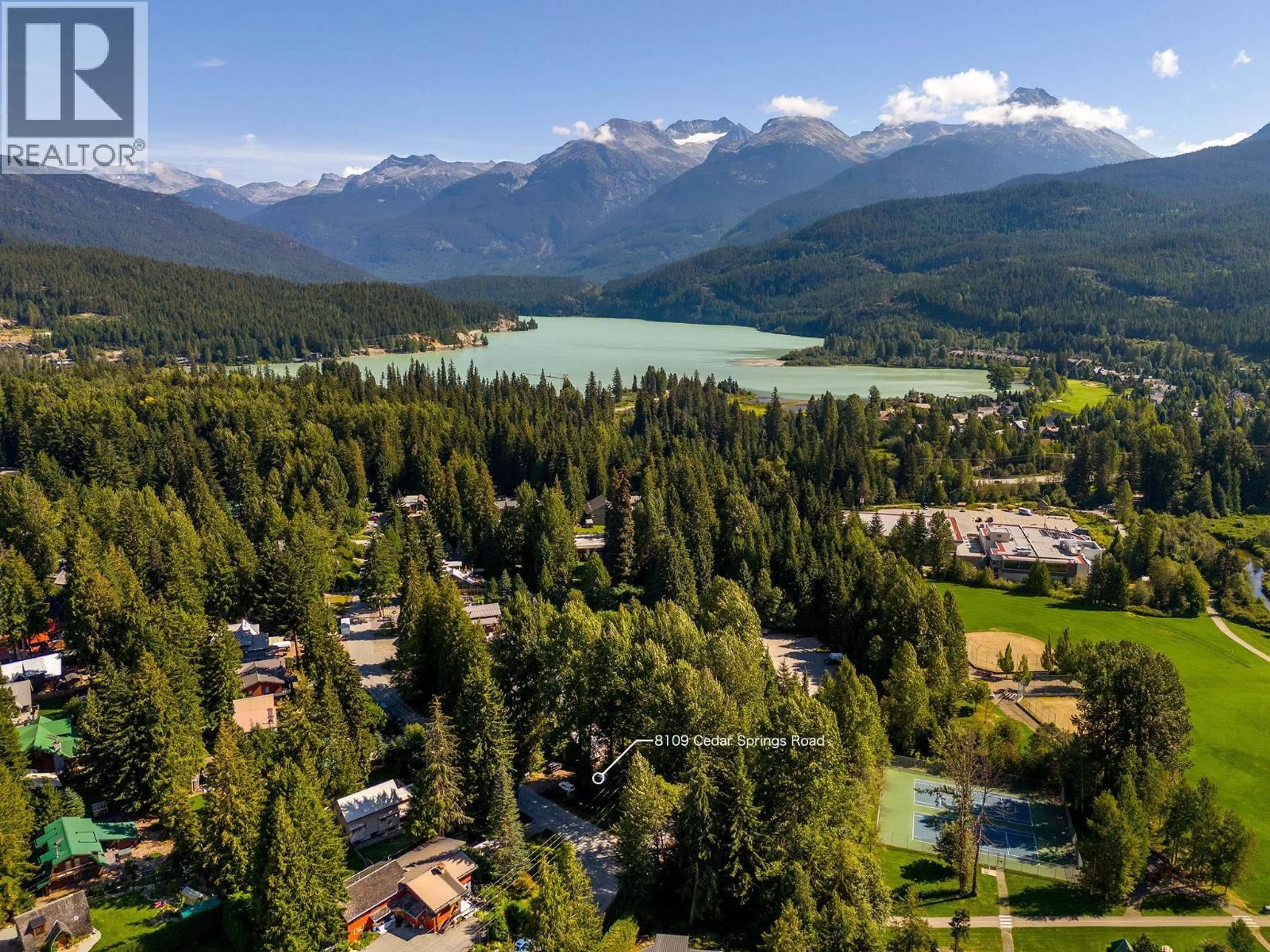 A pic from outside/outdoor area/front of a property/back of a property/a pic from drone, mountain view for 8109 CEDAR SPRINGS ROAD, Whistler British Columbia V8E0G2