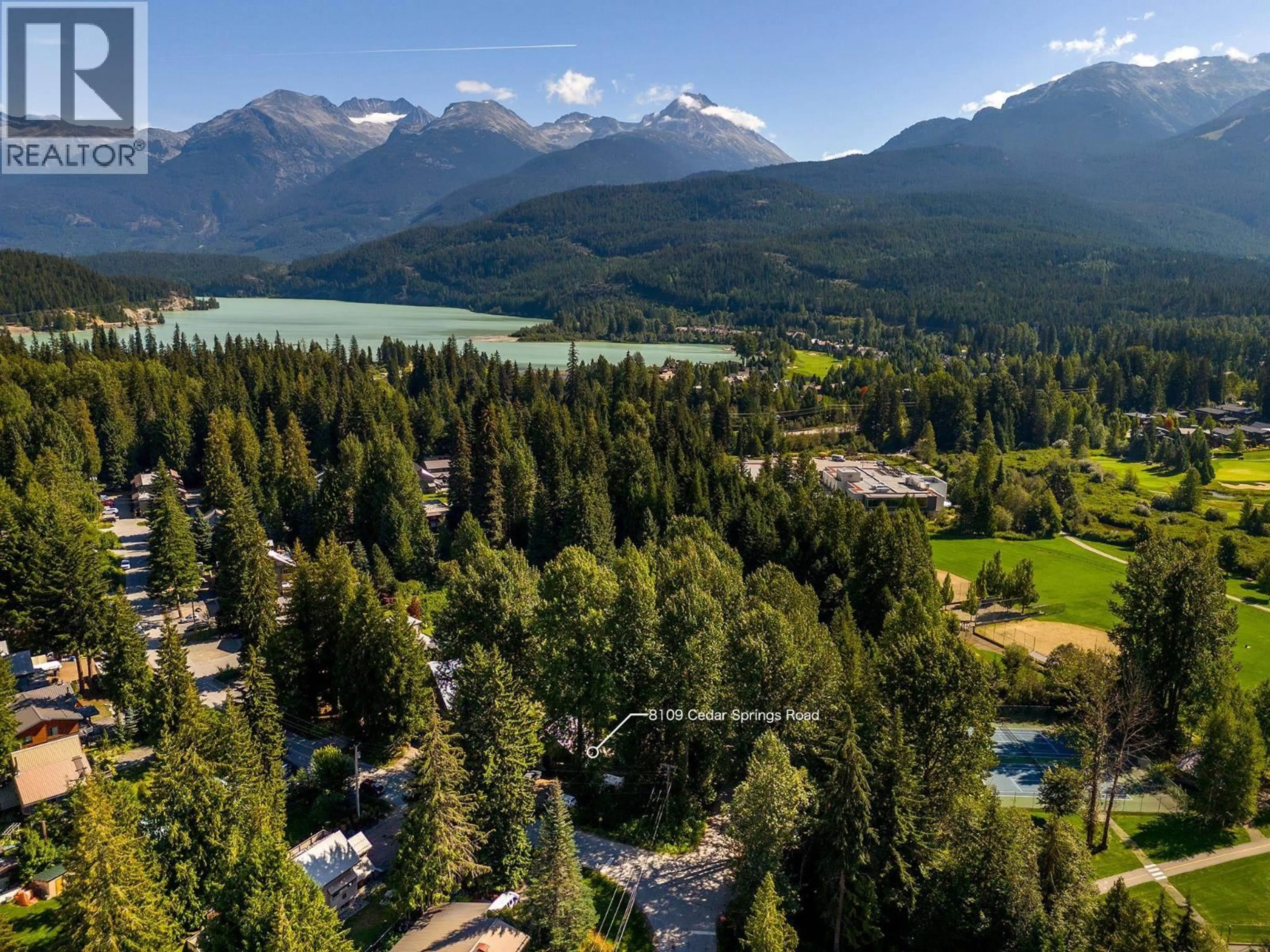 A pic from outside/outdoor area/front of a property/back of a property/a pic from drone, mountain view for 8109 CEDAR SPRINGS ROAD, Whistler British Columbia V8E0G2