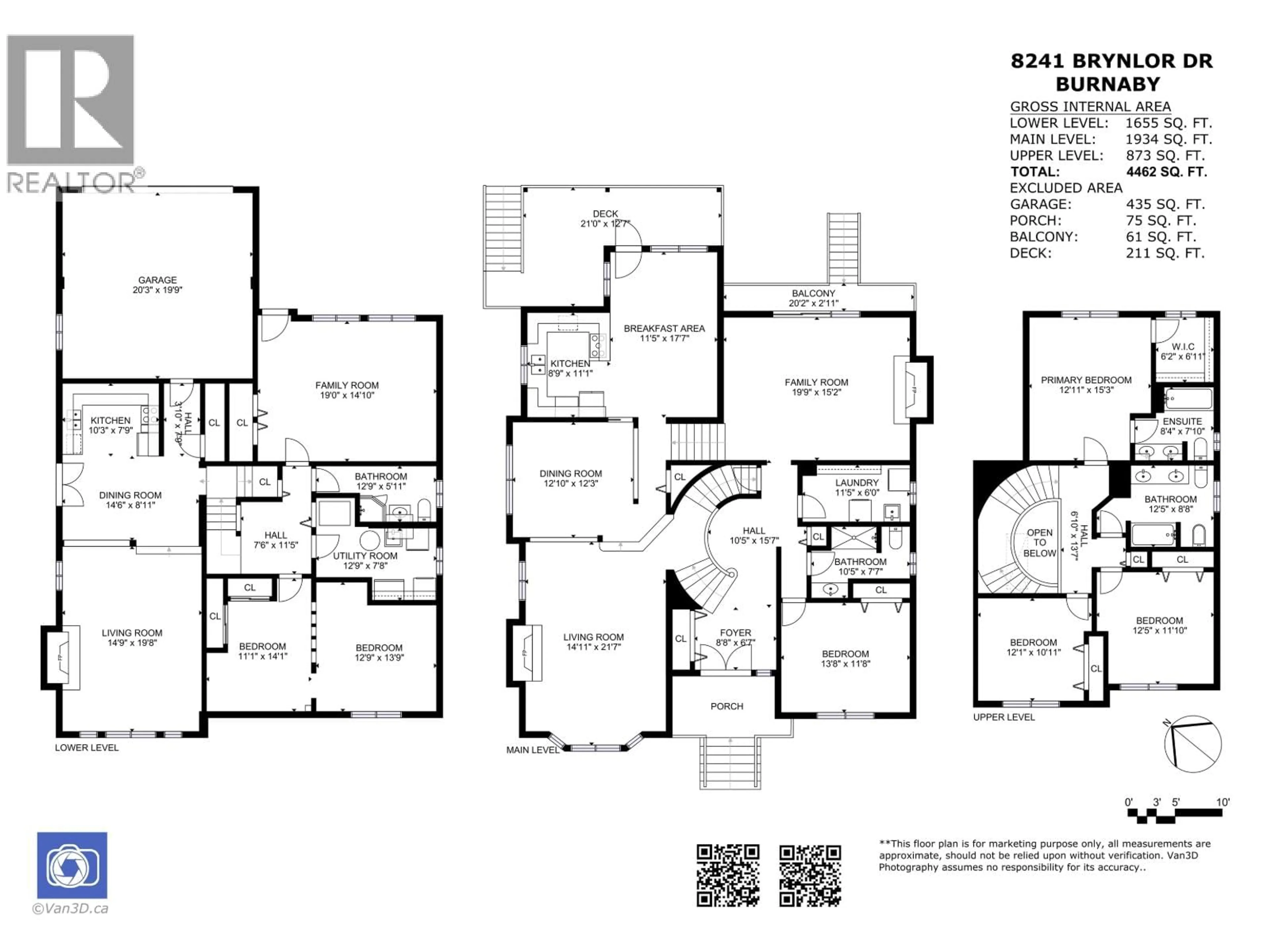 Floor plan for 8241 BRYNLOR DRIVE, Burnaby British Columbia V5E4E2