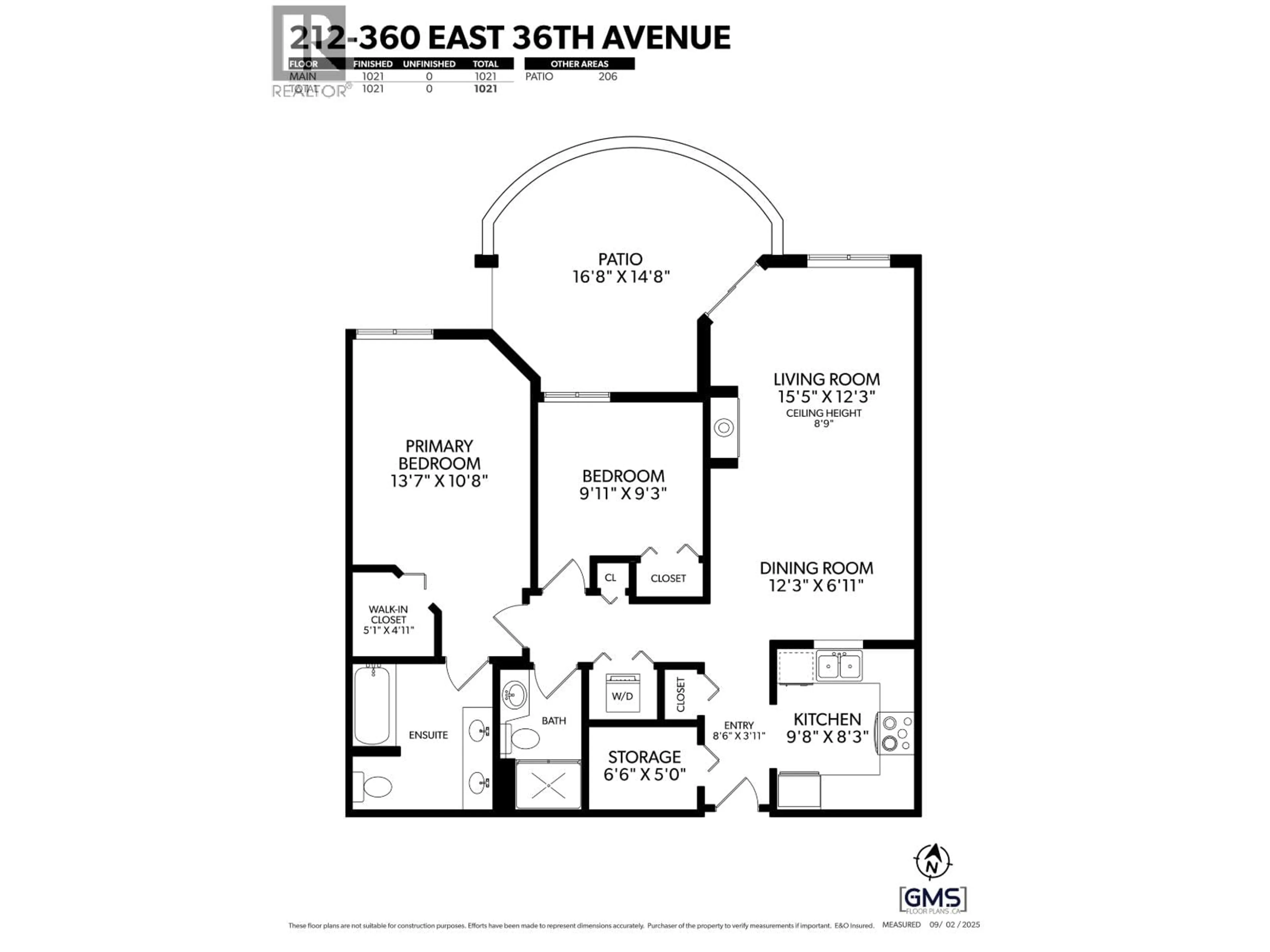 Floor plan for 212 - 360 36TH AVENUE, Vancouver British Columbia V5W4B9