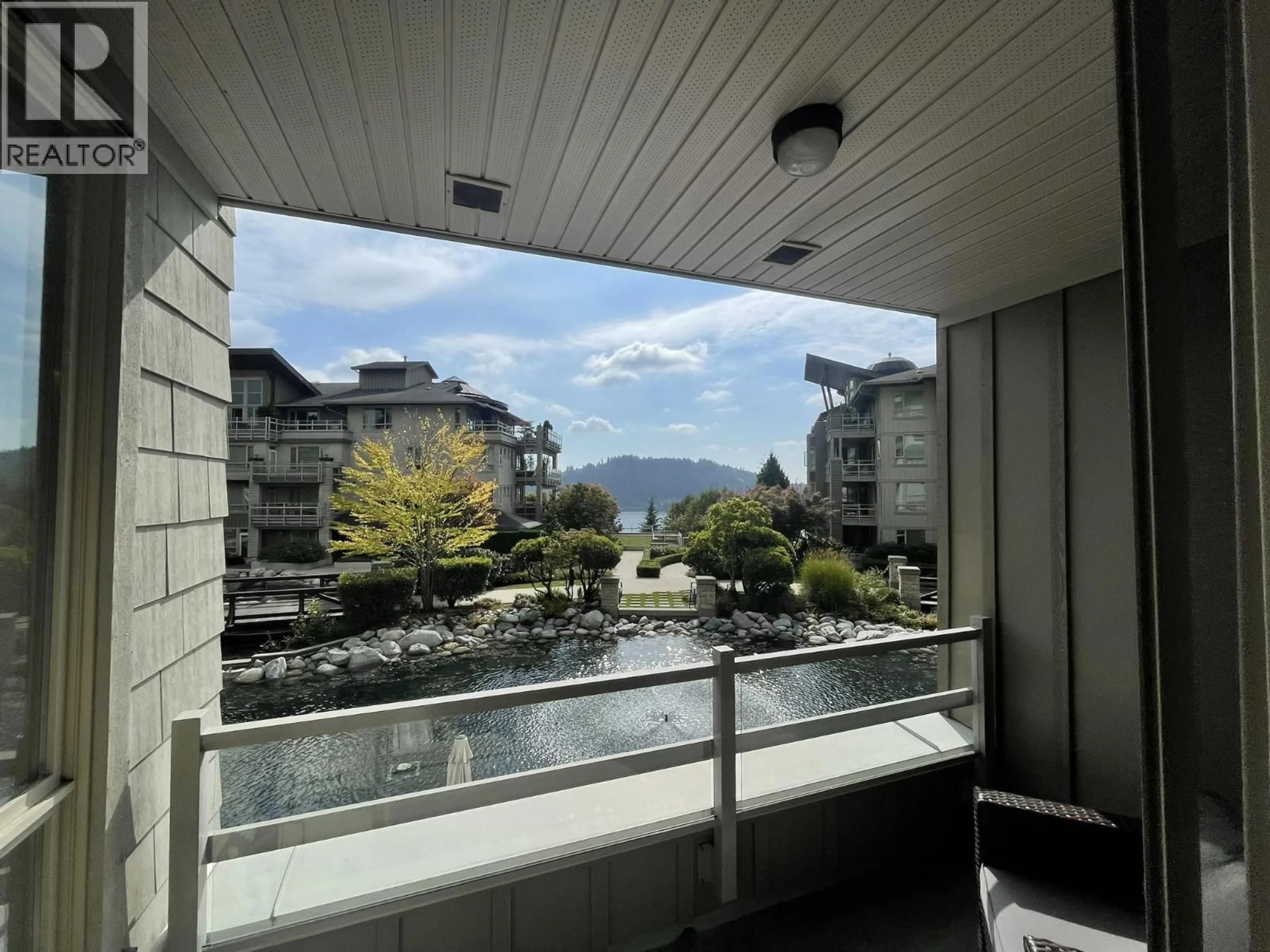 Balcony in the apartment, water/lake/river/ocean view for 207 - 580 RAVEN WOODS DRIVE, North Vancouver British Columbia V7G2T2