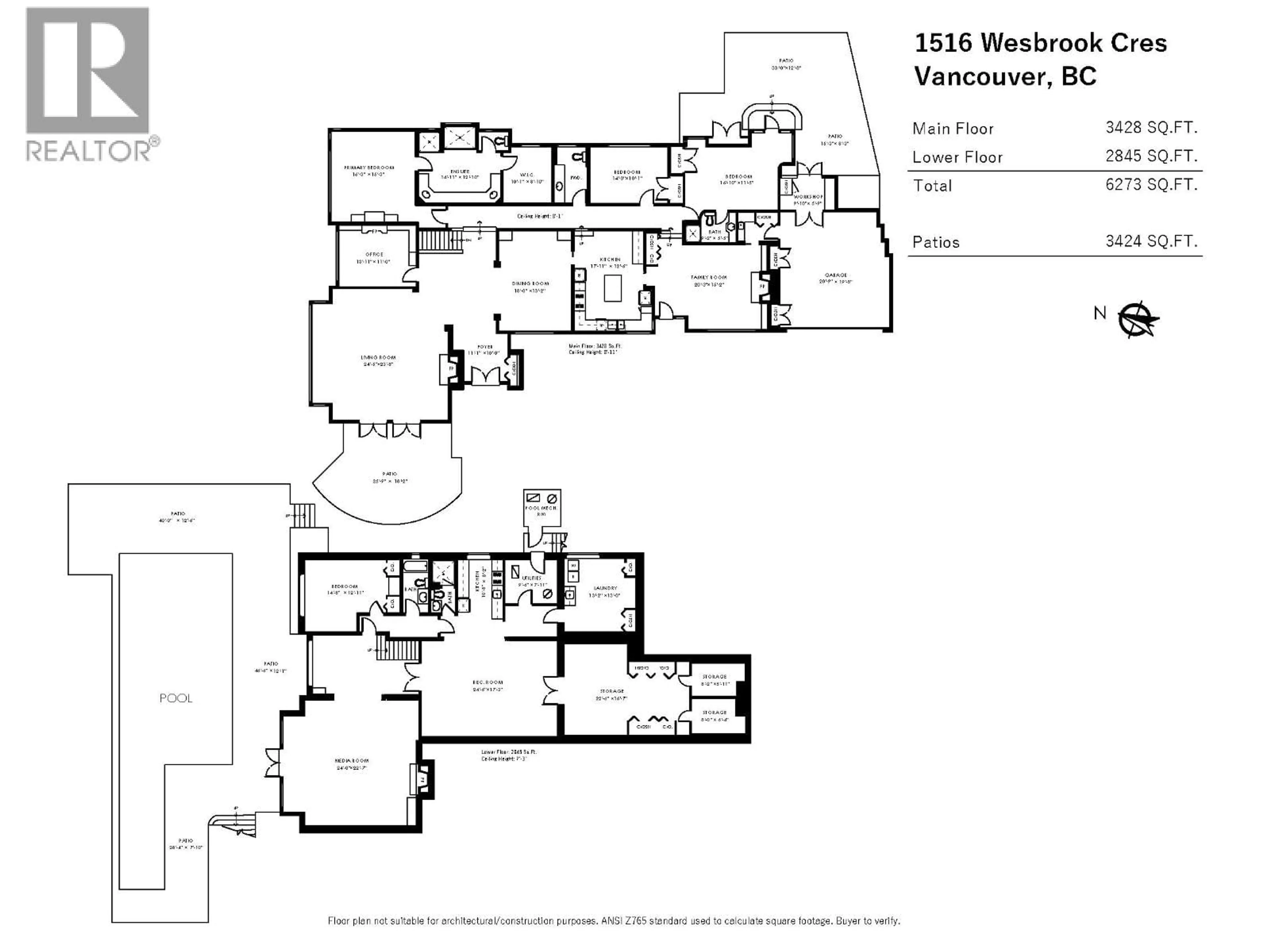 Floor plan for 1516 WESBROOK CRESCENT, Vancouver British Columbia V6T1V8