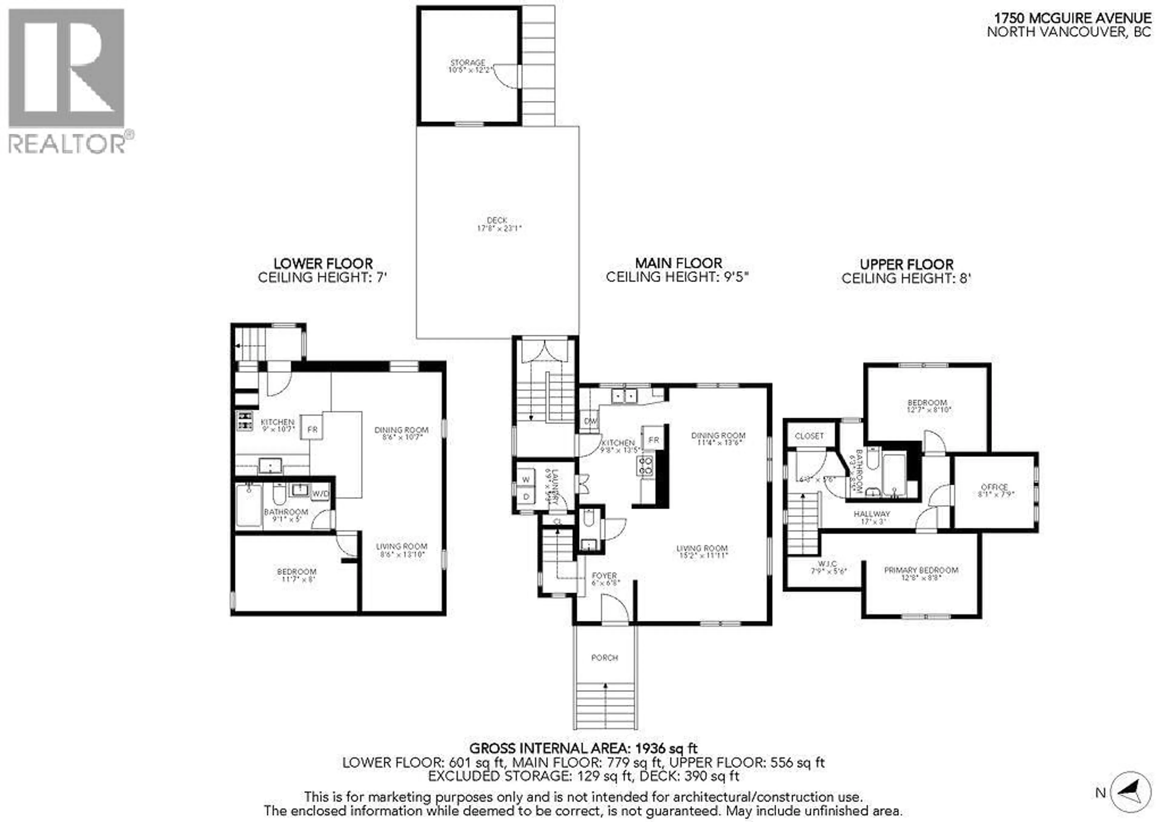 Floor plan for 1750 MCGUIRE AVENUE, North Vancouver British Columbia V7P3B1