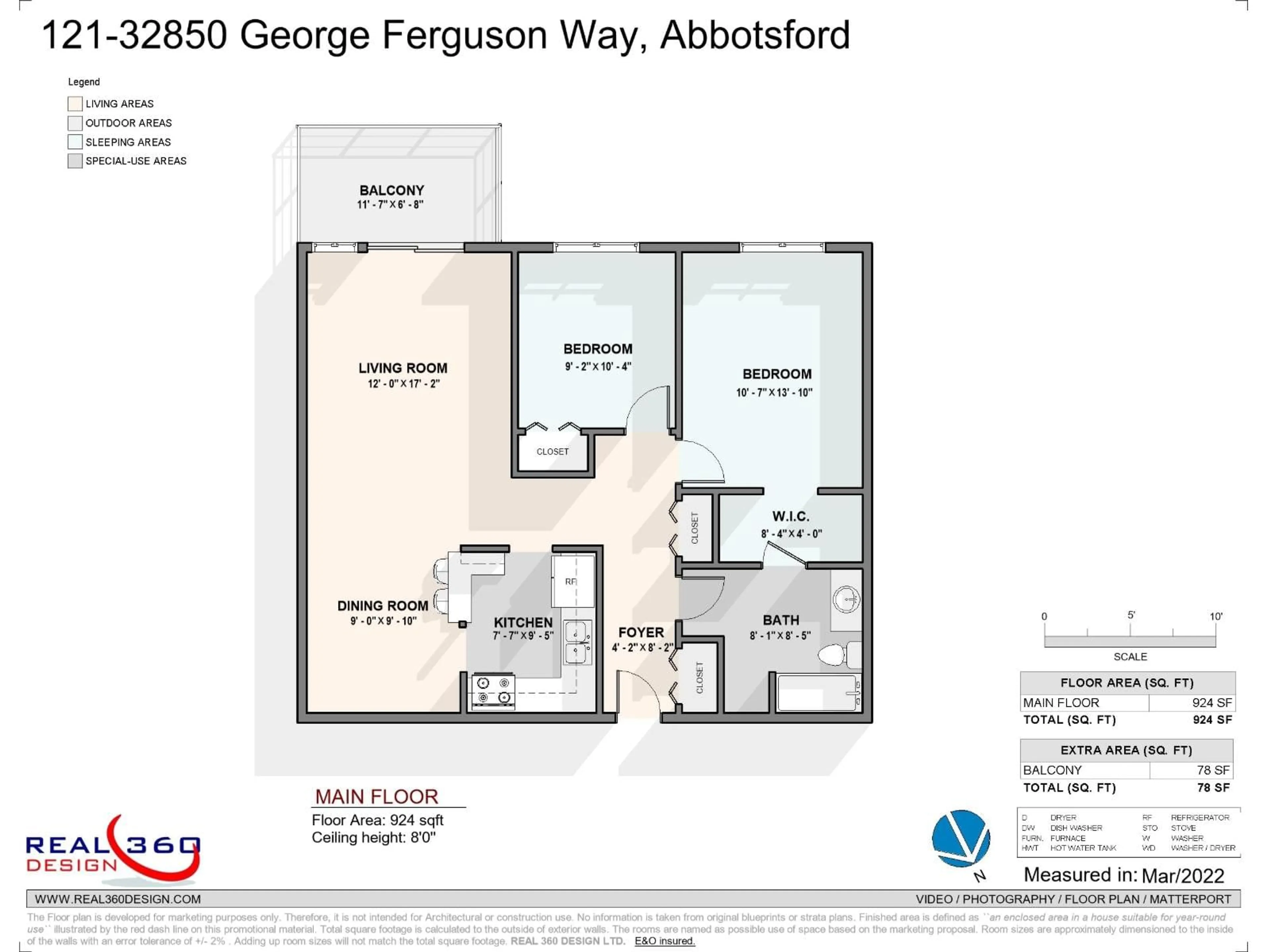 Floor plan for 121 - 32850 GEORGE FERGUSON, Abbotsford British Columbia V2S7K1