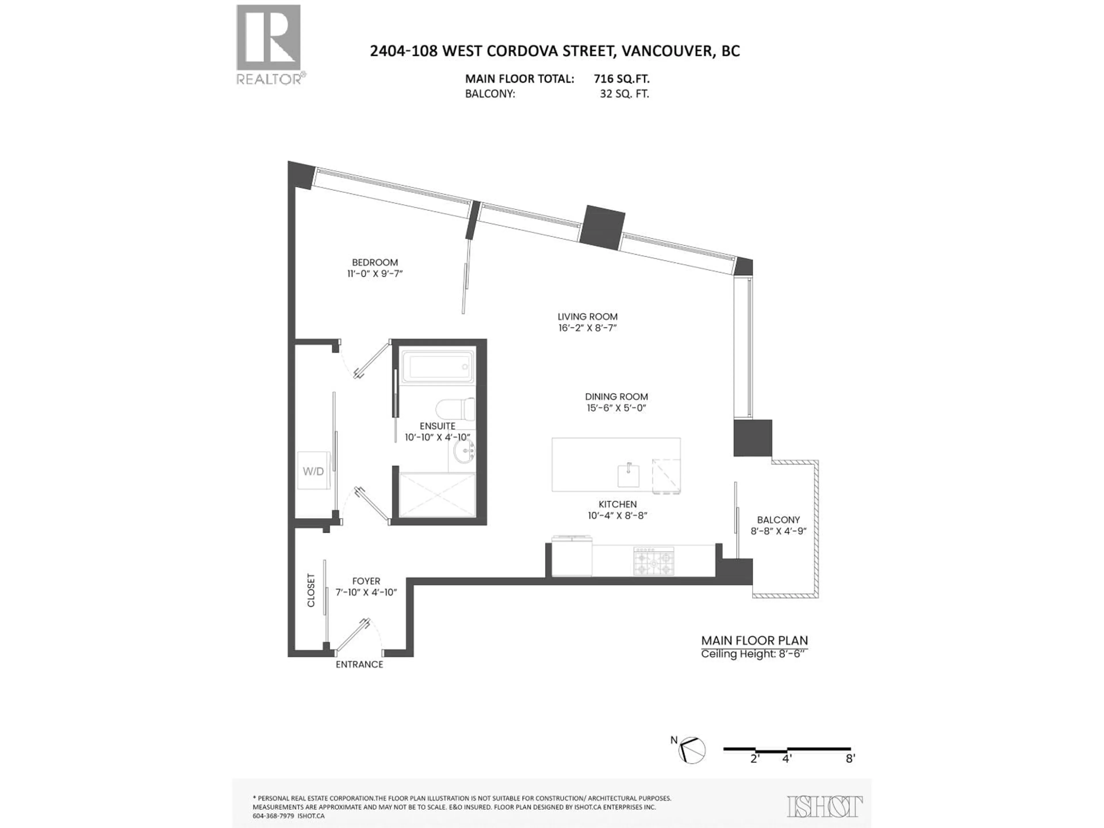 Floor plan for 2404 - 108 CORDOVA STREET, Vancouver British Columbia V6B0G5