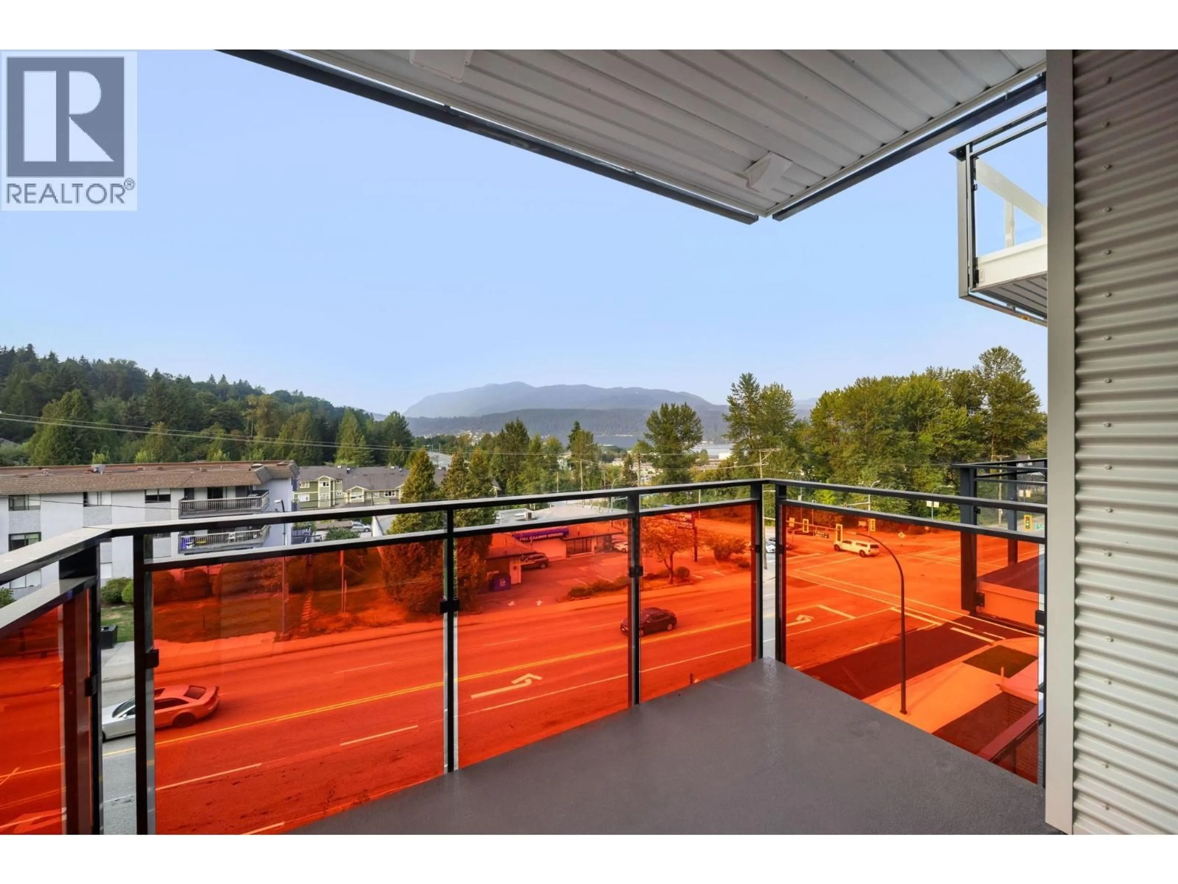 Balcony in the apartment, mountain view for 412 - 2015 ST. JOHNS STREET, Port Moody British Columbia V3H0N5