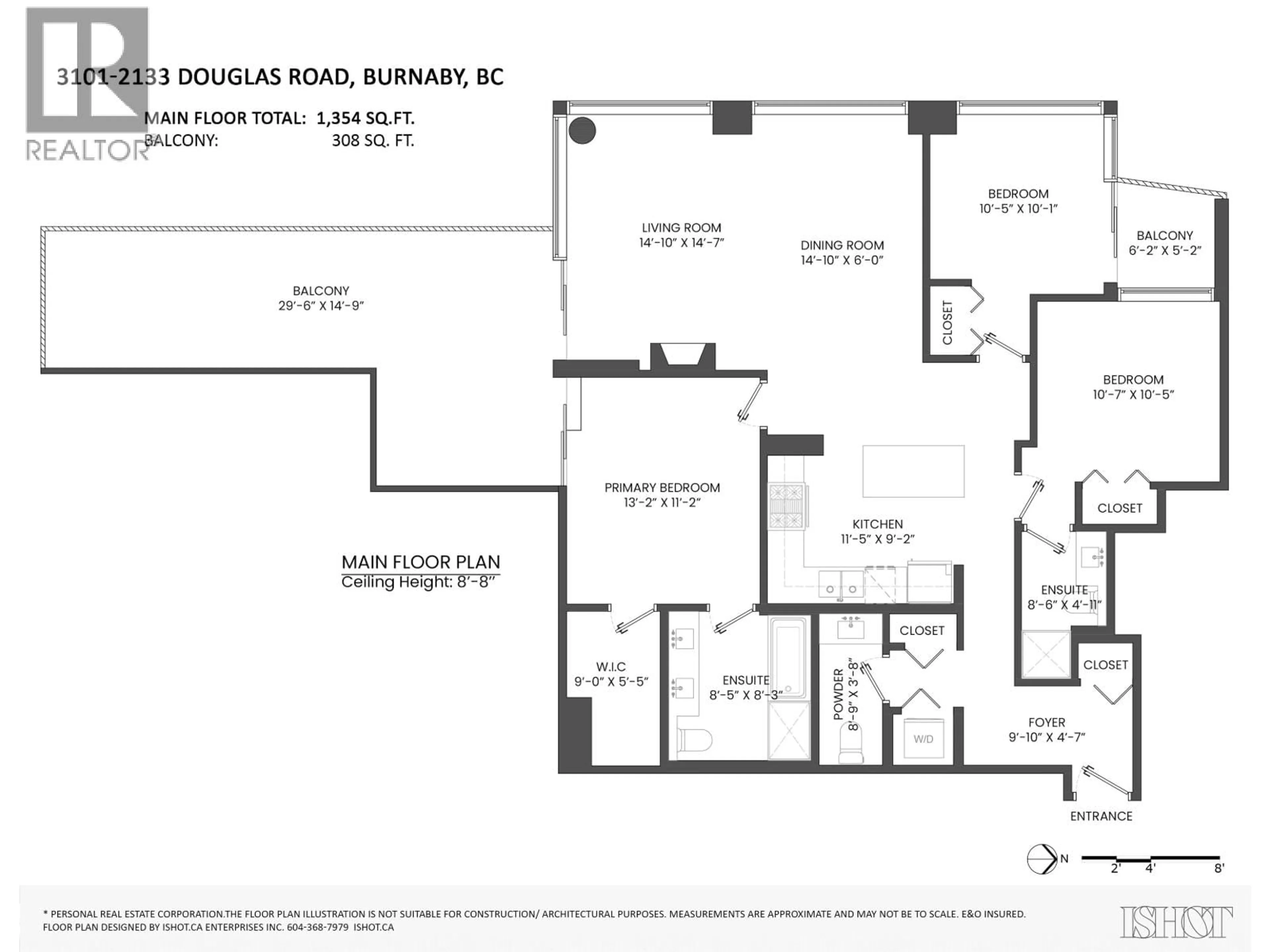 Floor plan for 3103 - 2133 DOUGLAS ROAD, Burnaby British Columbia V5C0E9