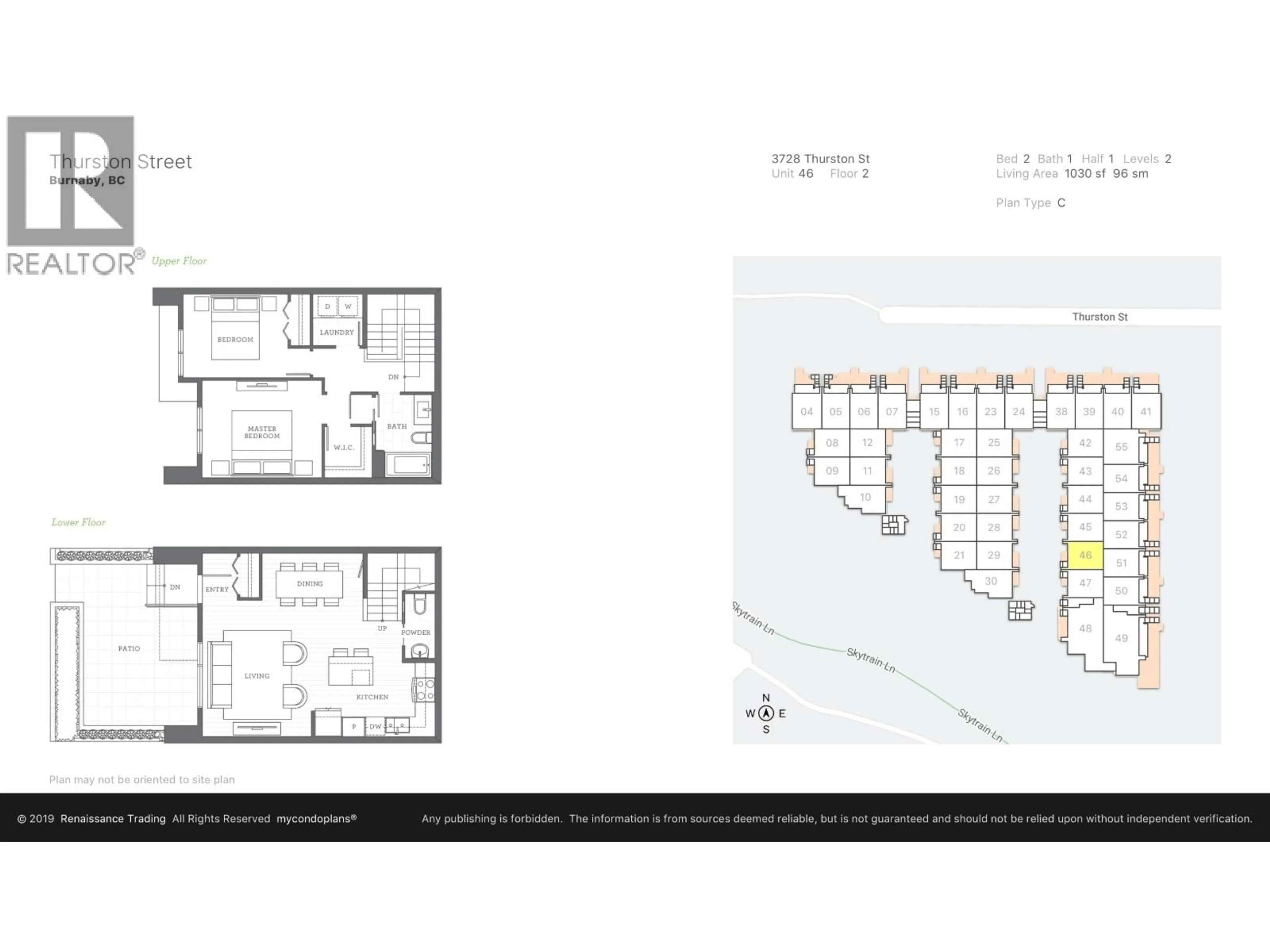 Floor plan for 46 - 3728 THURSTON STREET, Burnaby British Columbia V5H0E6