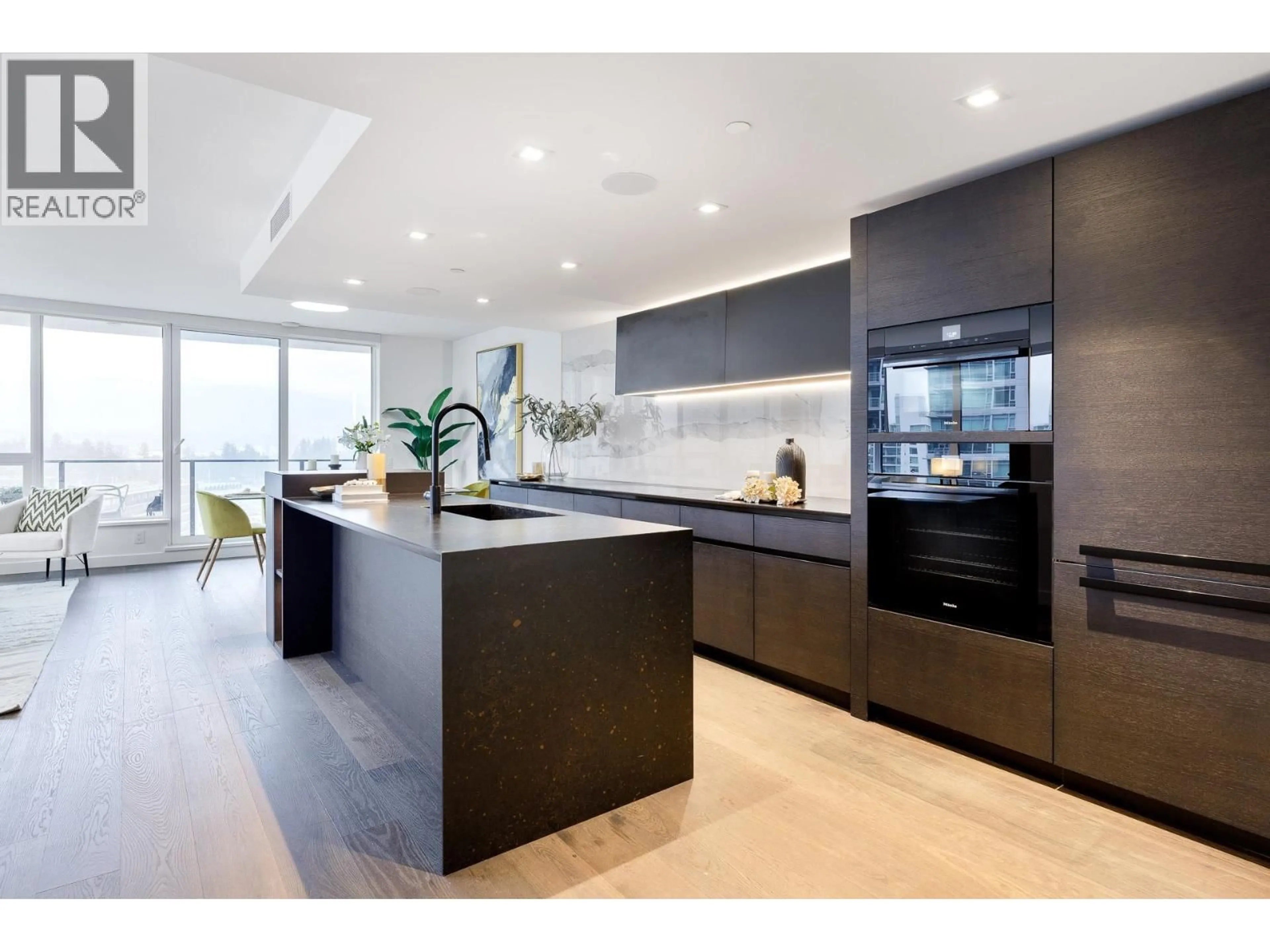 Contemporary kitchen, wood/laminate floor for 1201 - 620 CARDERO STREET, Vancouver British Columbia V6G0C7