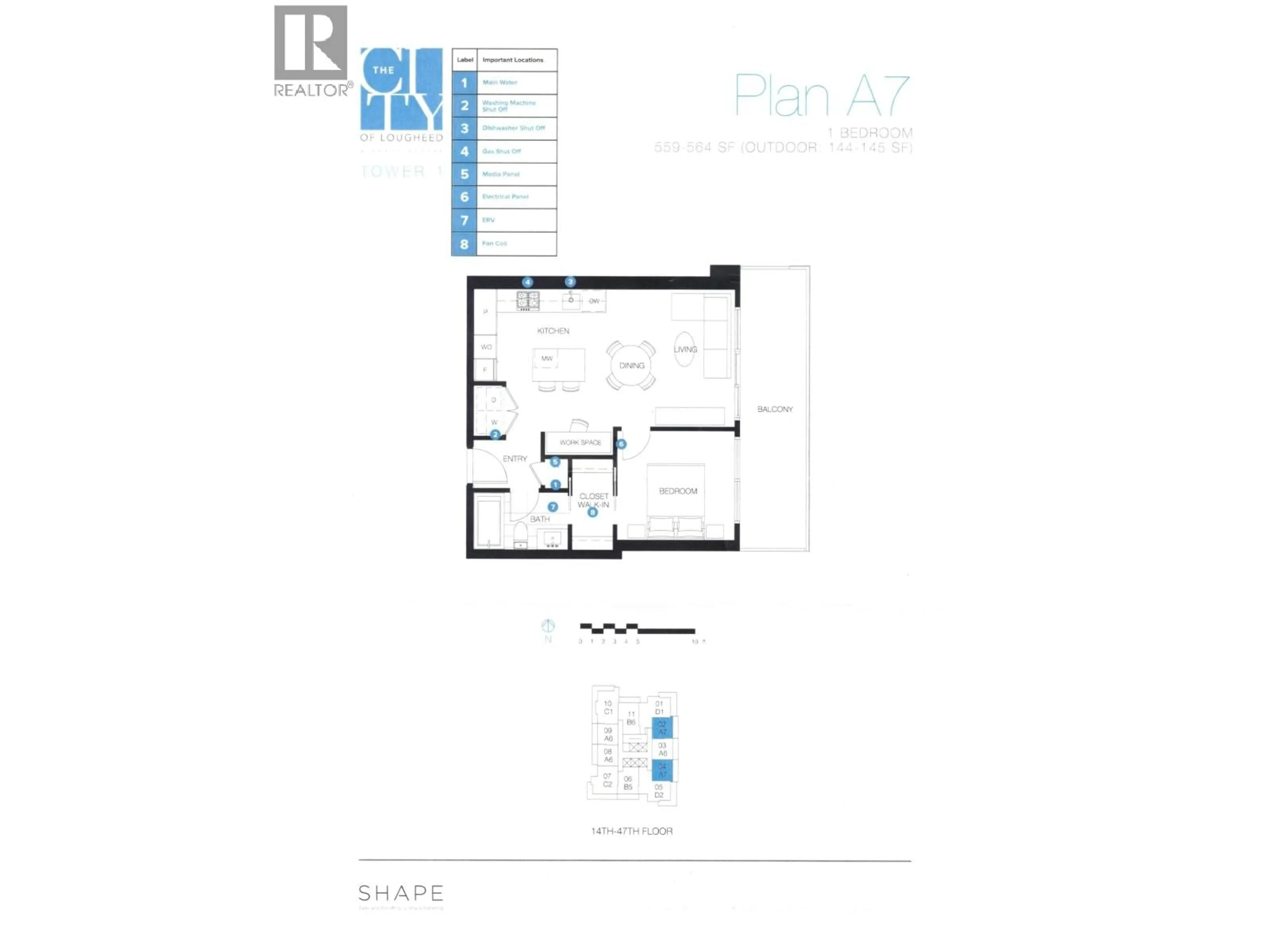 Floor plan for 1702 - 3809 EVERGREEN PLACE, Burnaby British Columbia V3J0M1