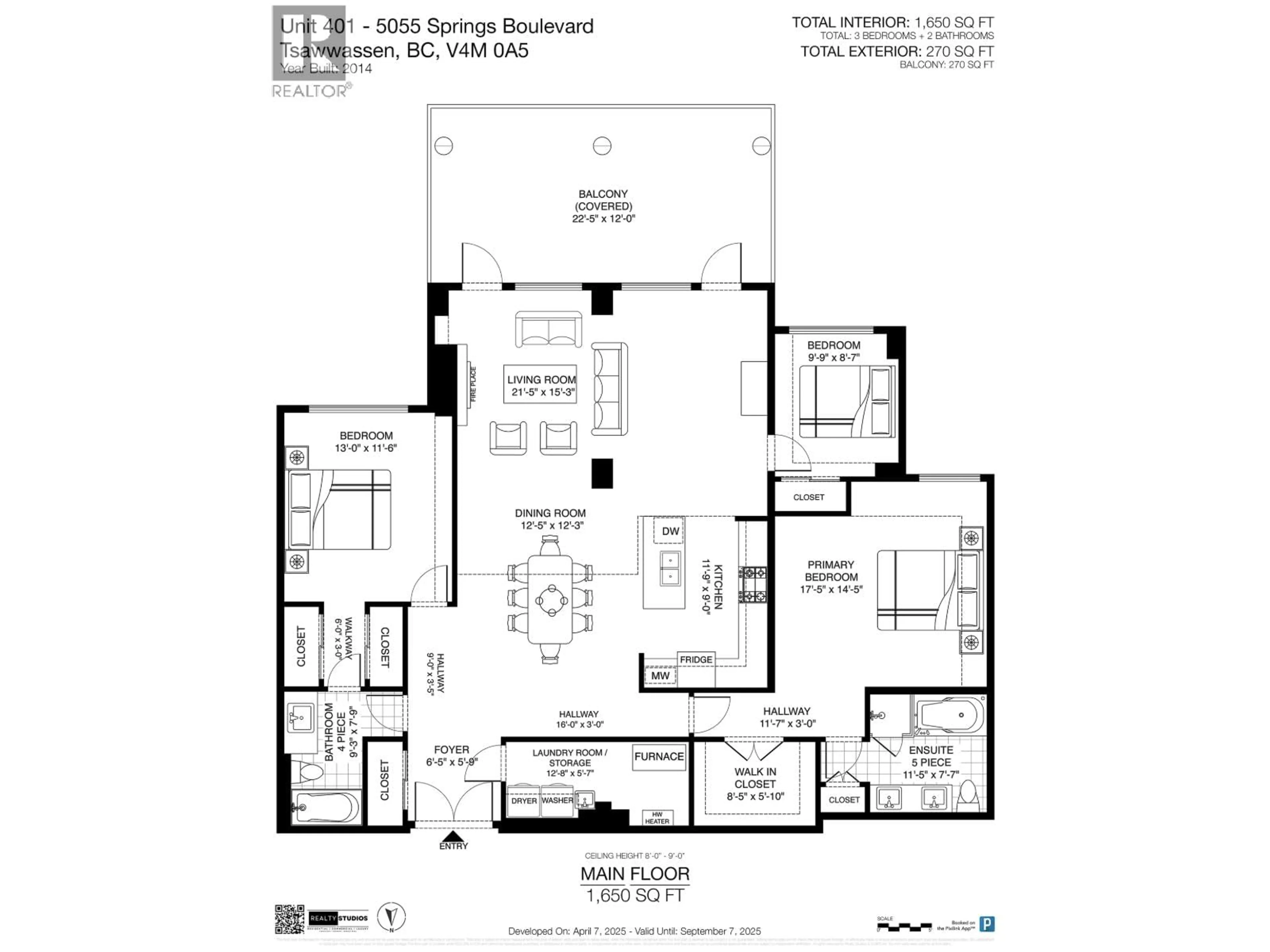 Floor plan for 401 - 5055 SPRINGS BOULEVARD, Delta British Columbia V4M0A5