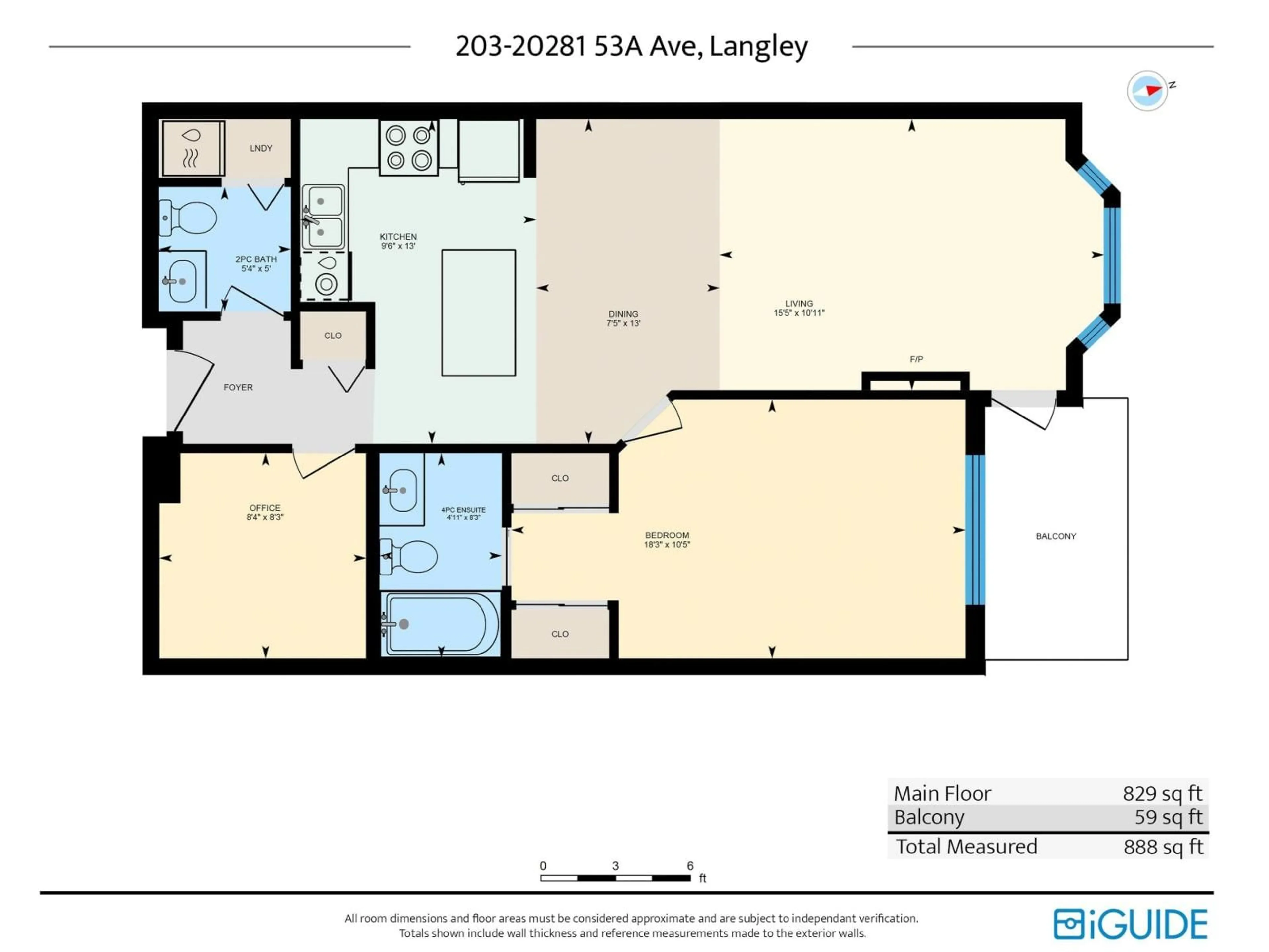 Floor plan for 203 - 20281 53A, Langley British Columbia V3A3V6