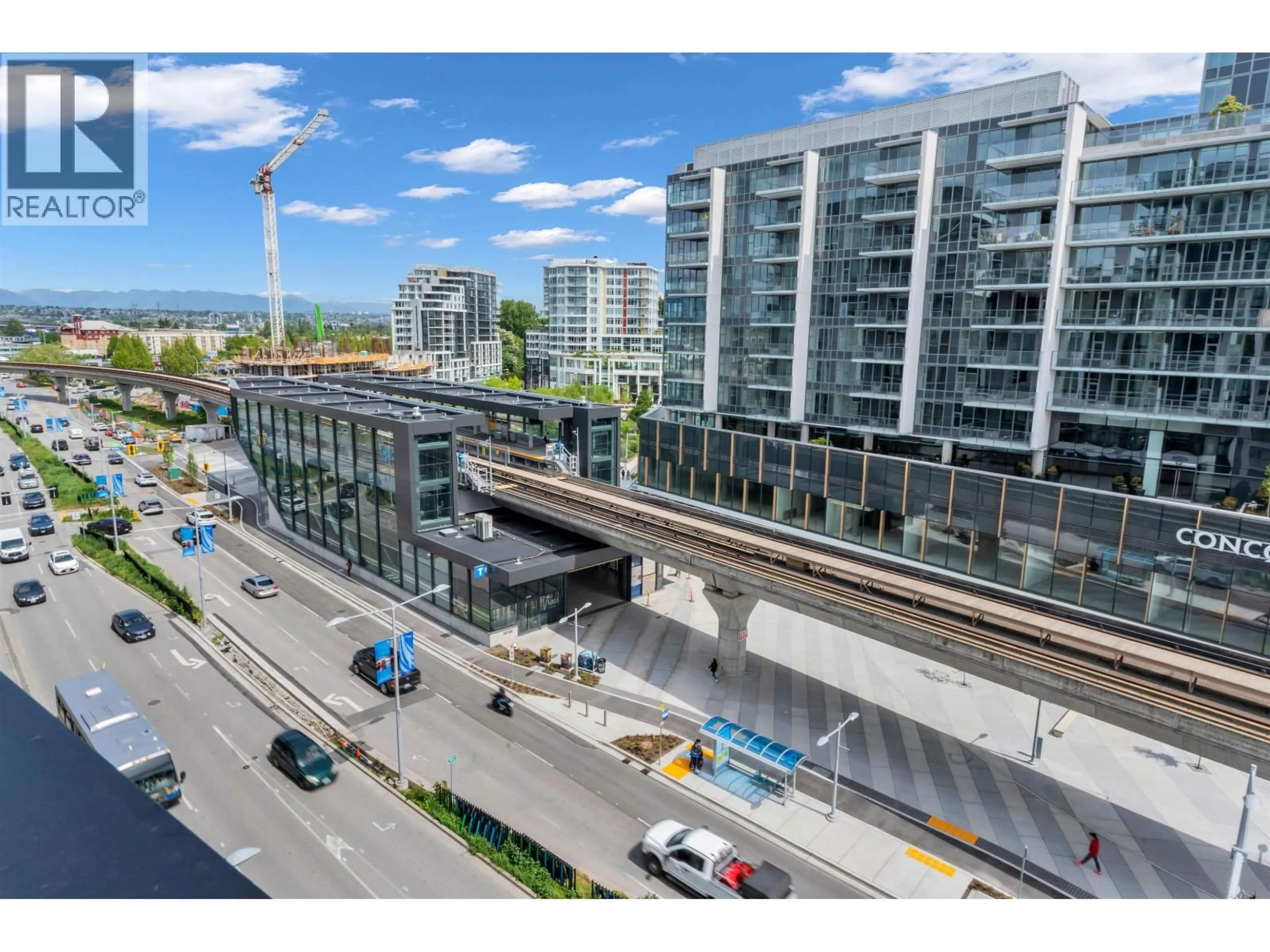 A pic from outside/outdoor area/front of a property/back of a property/a pic from drone, city buildings view from balcony for 905 - 8199 CAPSTAN WAY, Richmond British Columbia V6X0V1