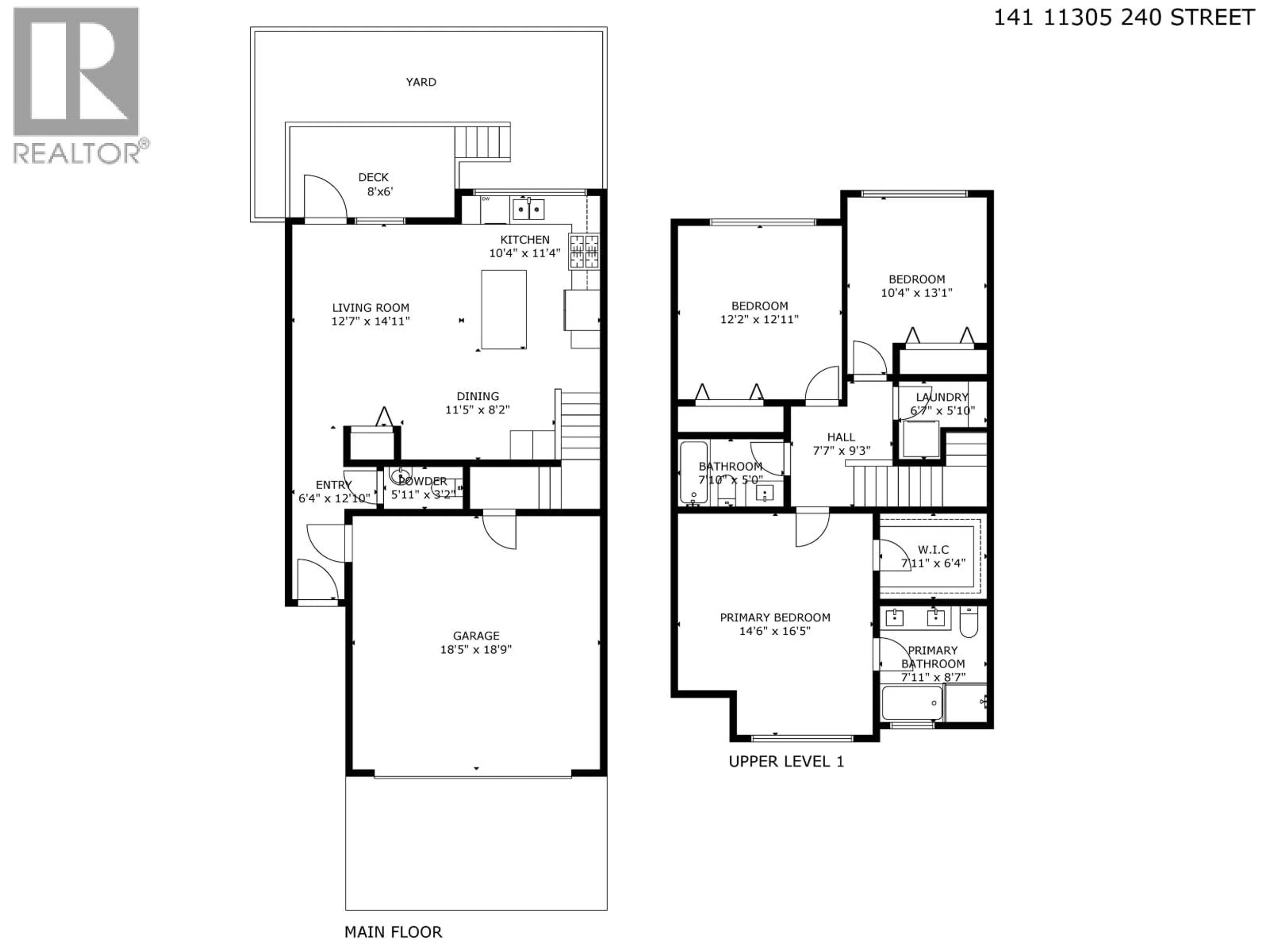 Floor plan for 141 - 11305 240 STREET, Maple Ridge British Columbia V2W0J1