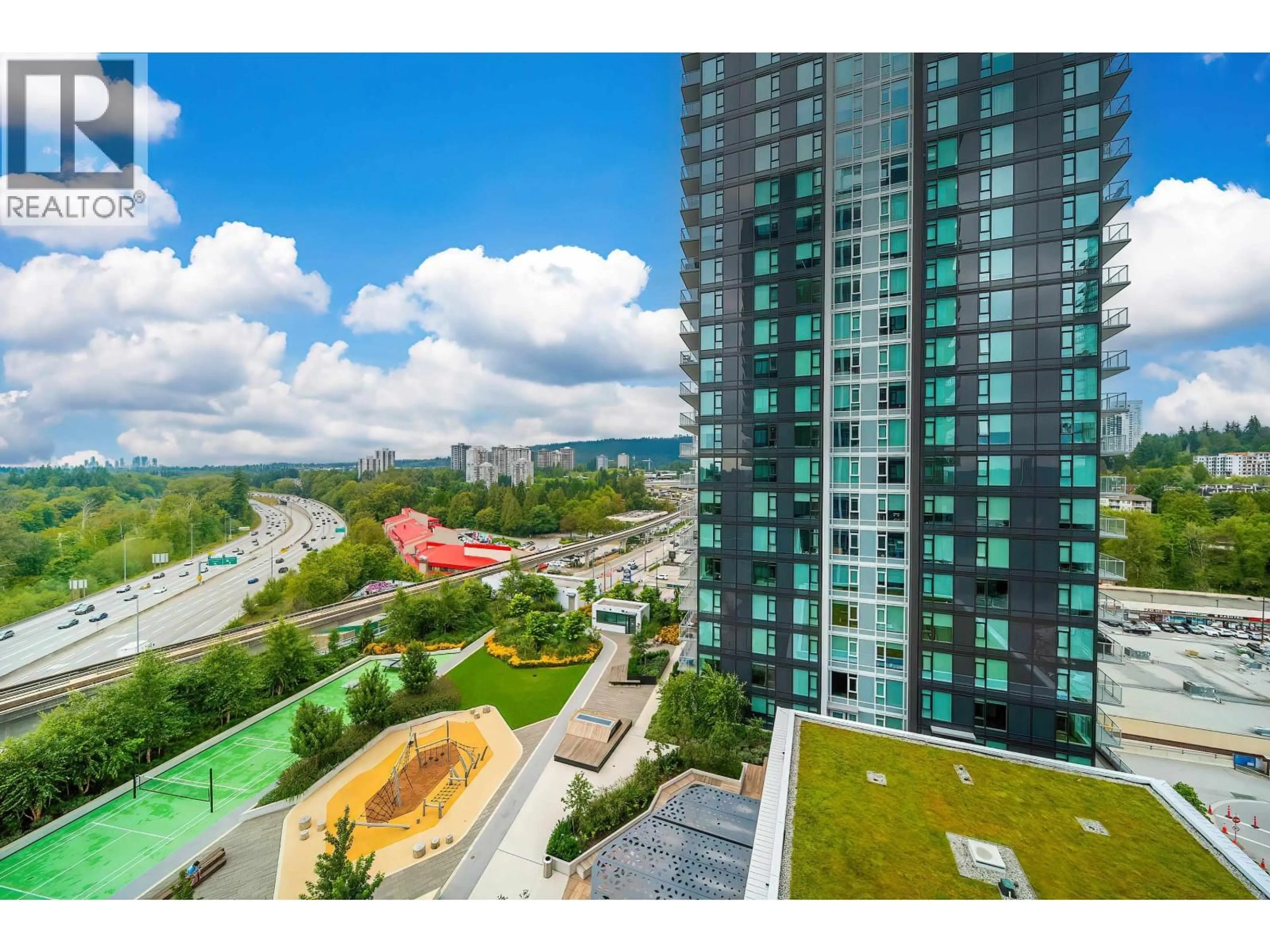 A pic from outside/outdoor area/front of a property/back of a property/a pic from drone, city buildings view from balcony for 1305 - 308 ALDERSON AVENUE, Coquitlam British Columbia V3K0J2