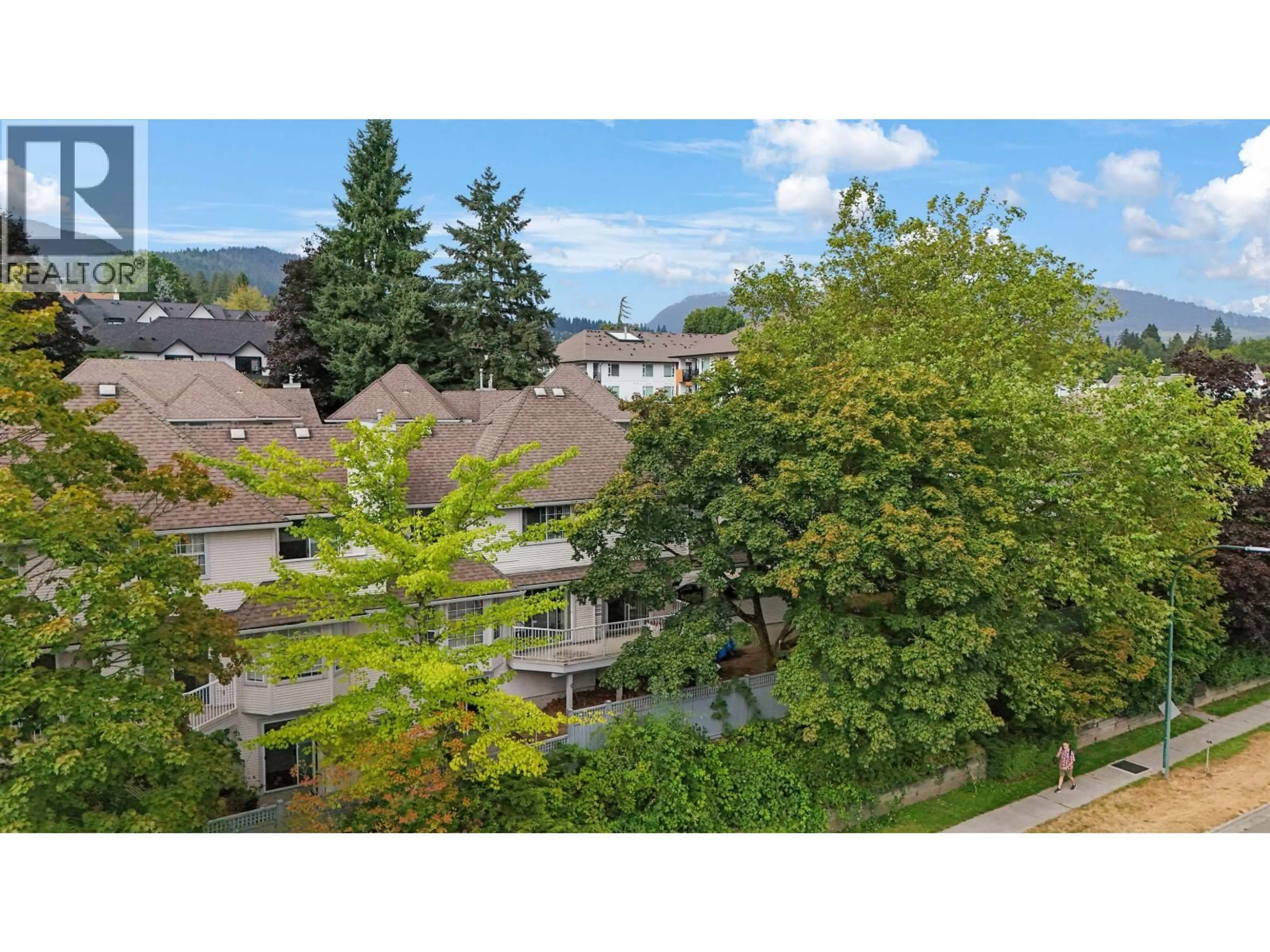 A pic from outside/outdoor area/front of a property/back of a property/a pic from drone, mountain view for 43 - 1216 JOHNSON STREET, Coquitlam British Columbia V3B4T2