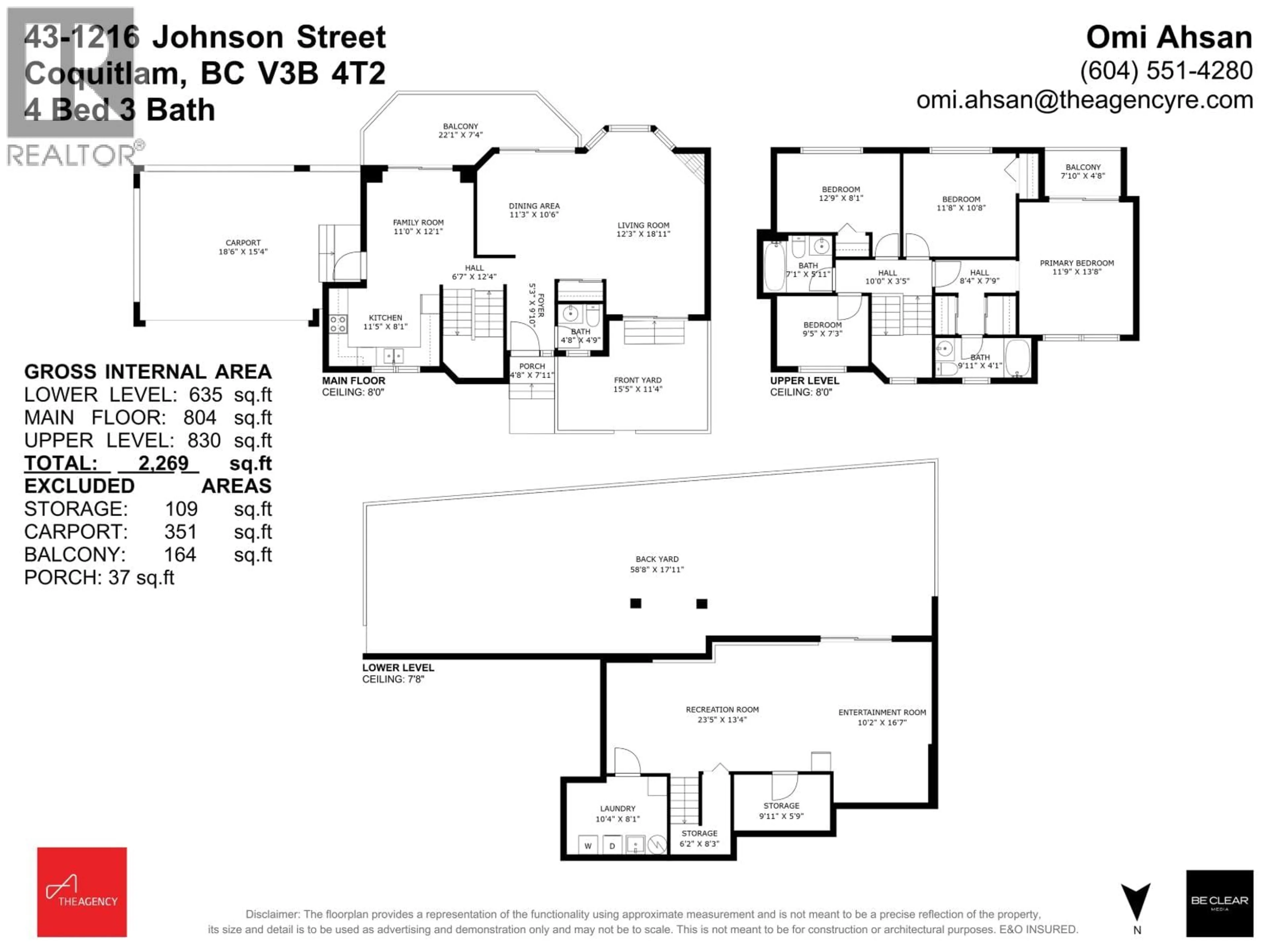 Floor plan for 43 - 1216 JOHNSON STREET, Coquitlam British Columbia V3B4T2