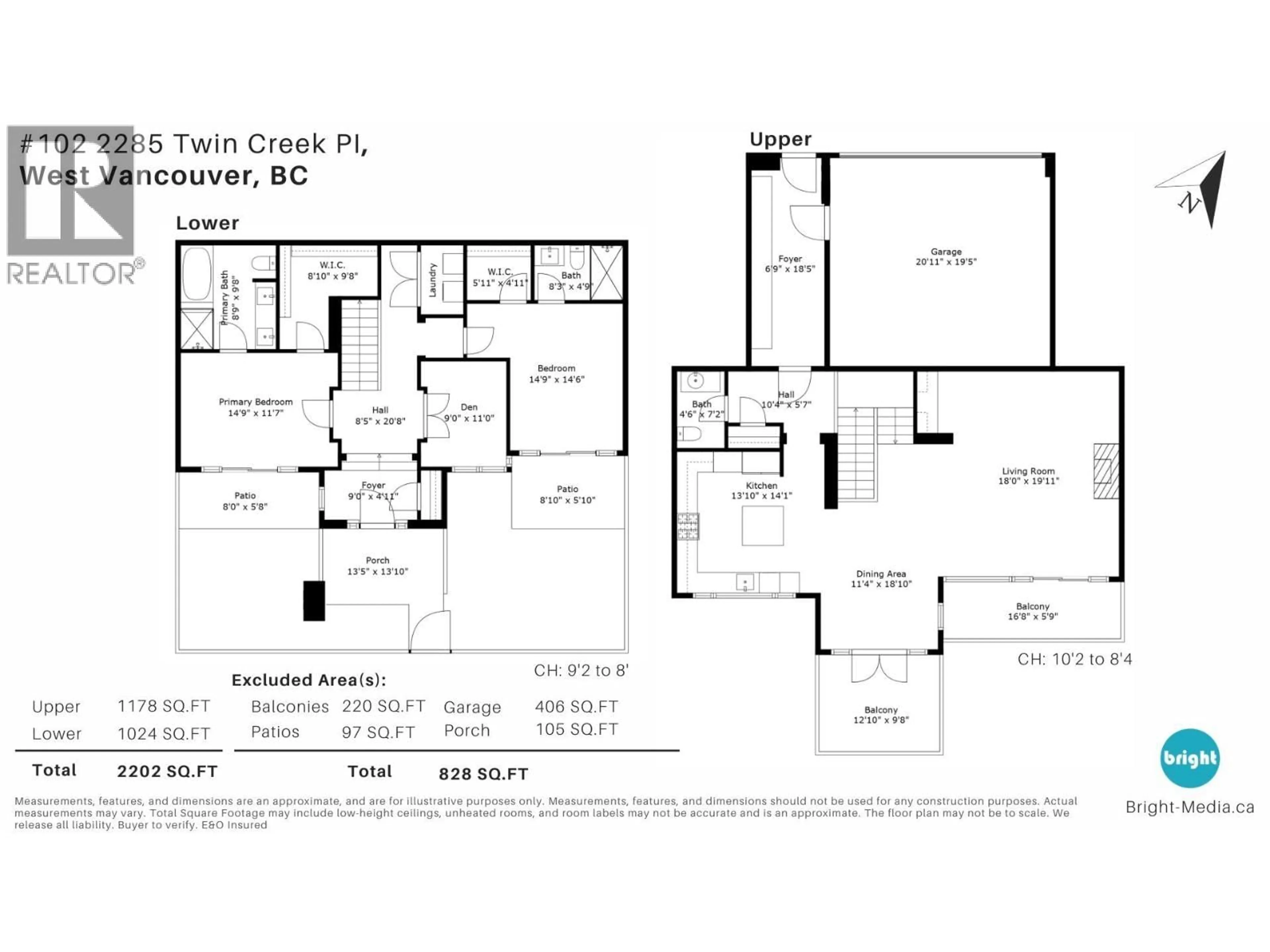 Floor plan for 102 - 2285 TWIN CREEK PLACE, West Vancouver British Columbia V7S3K4