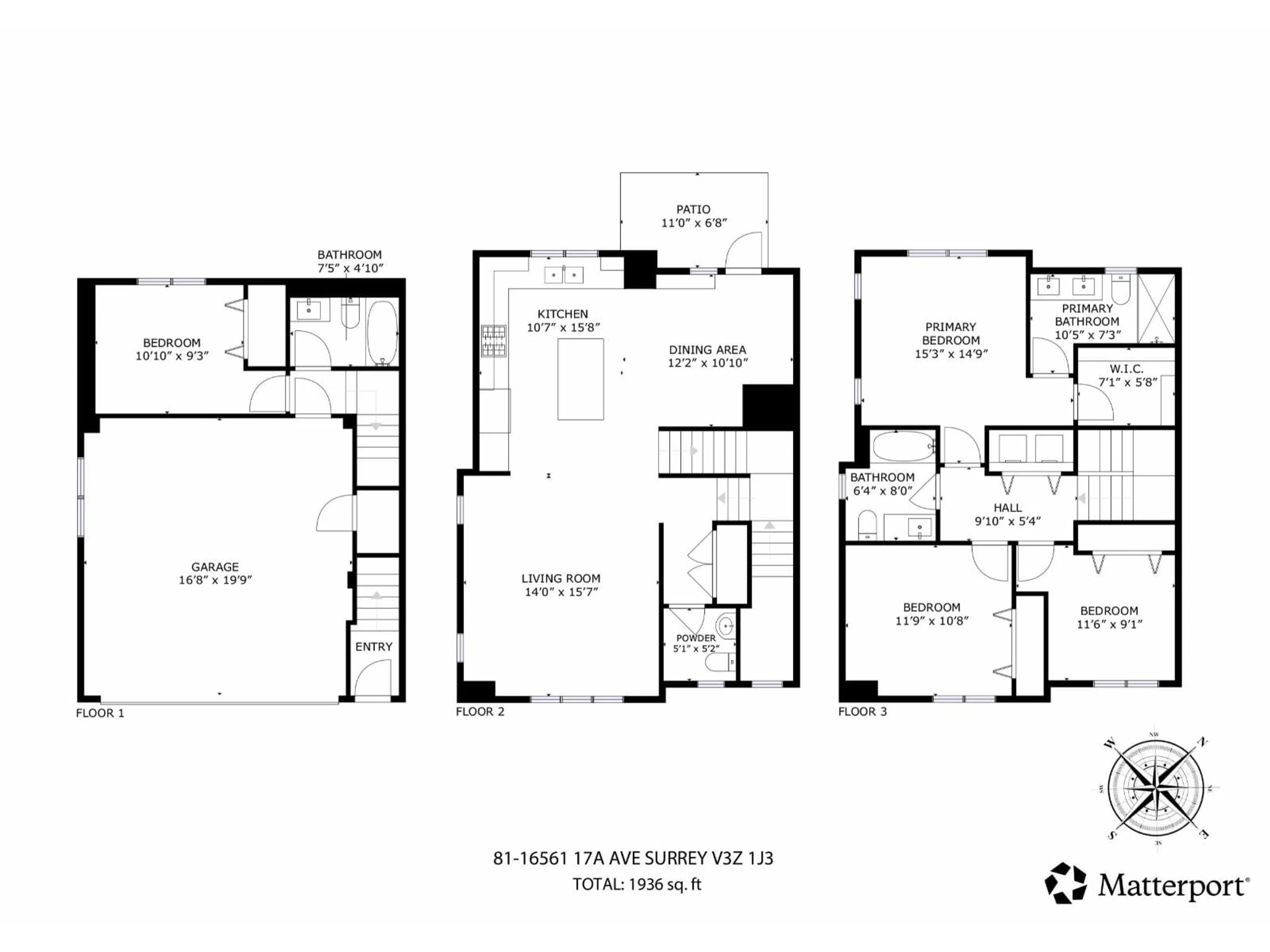 Floor plan for 81 - 16561 17A, Surrey British Columbia V3Z1J3