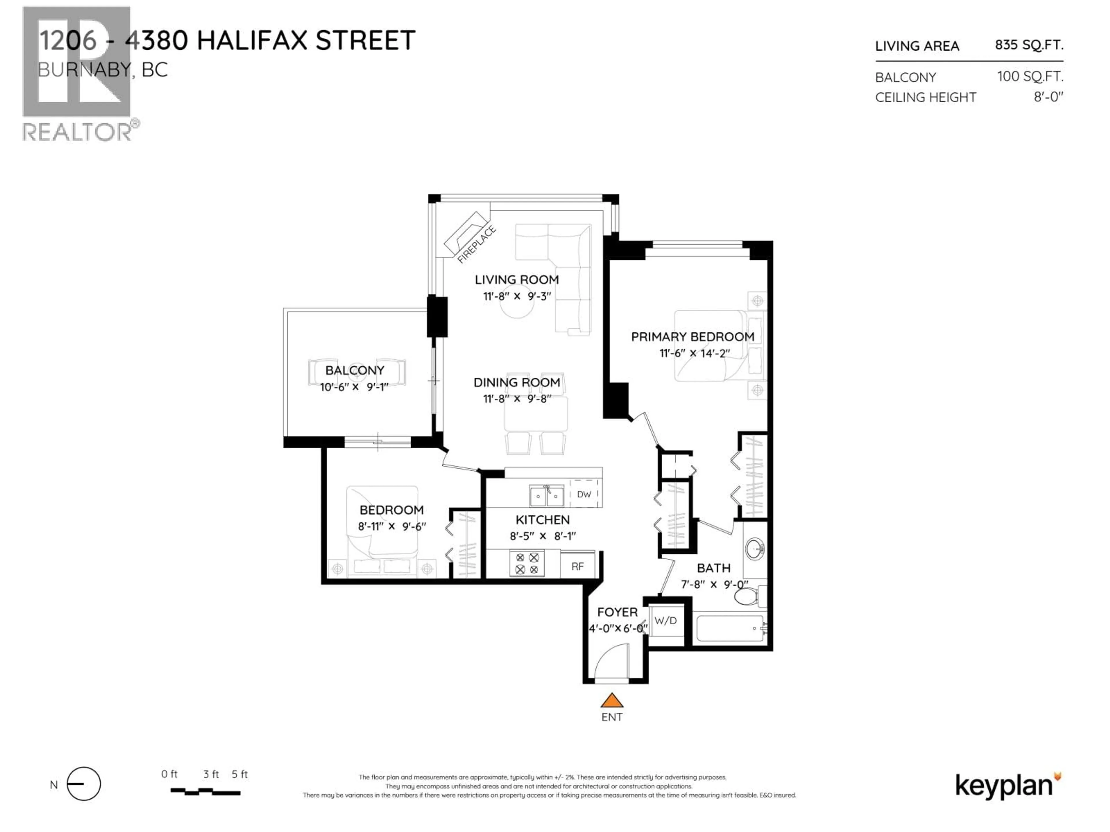 Floor plan for 1206 - 4380 HALIFAX STREET, Burnaby British Columbia V5C6R3