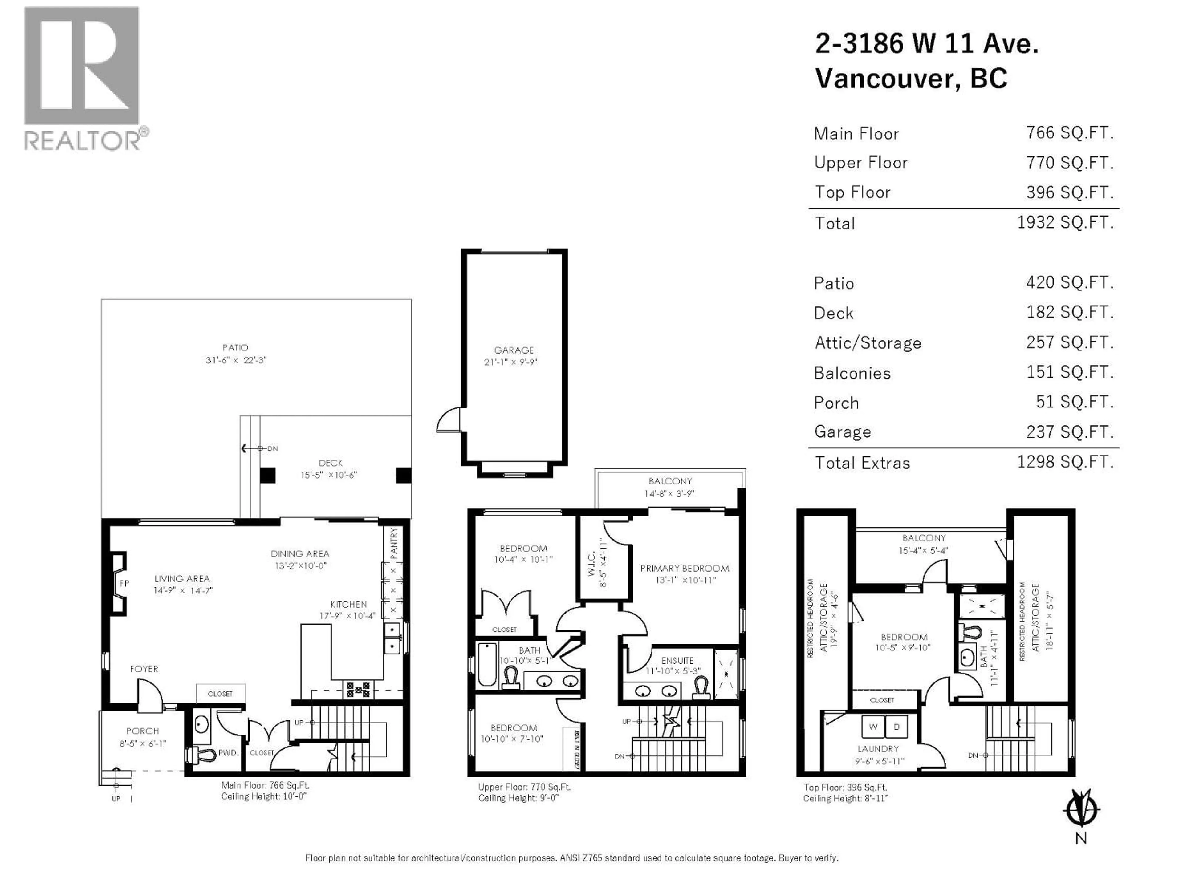 Floor plan for 2 - 3186 11TH AVENUE, Vancouver British Columbia V6K2M7
