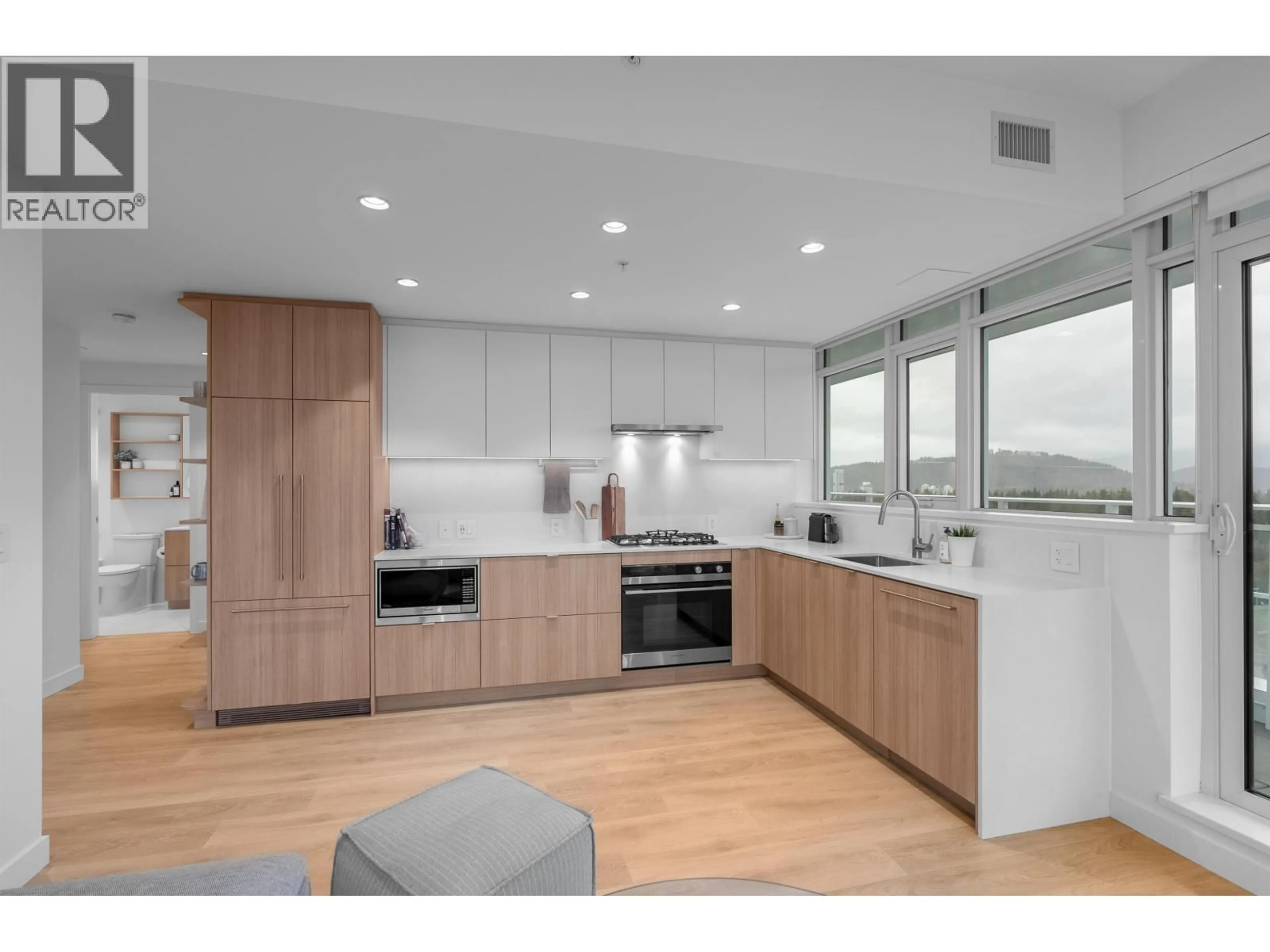 Open concept kitchen, wood/laminate floor for 2307 - 505 NELSON STREET, Coquitlam British Columbia V3J0R5