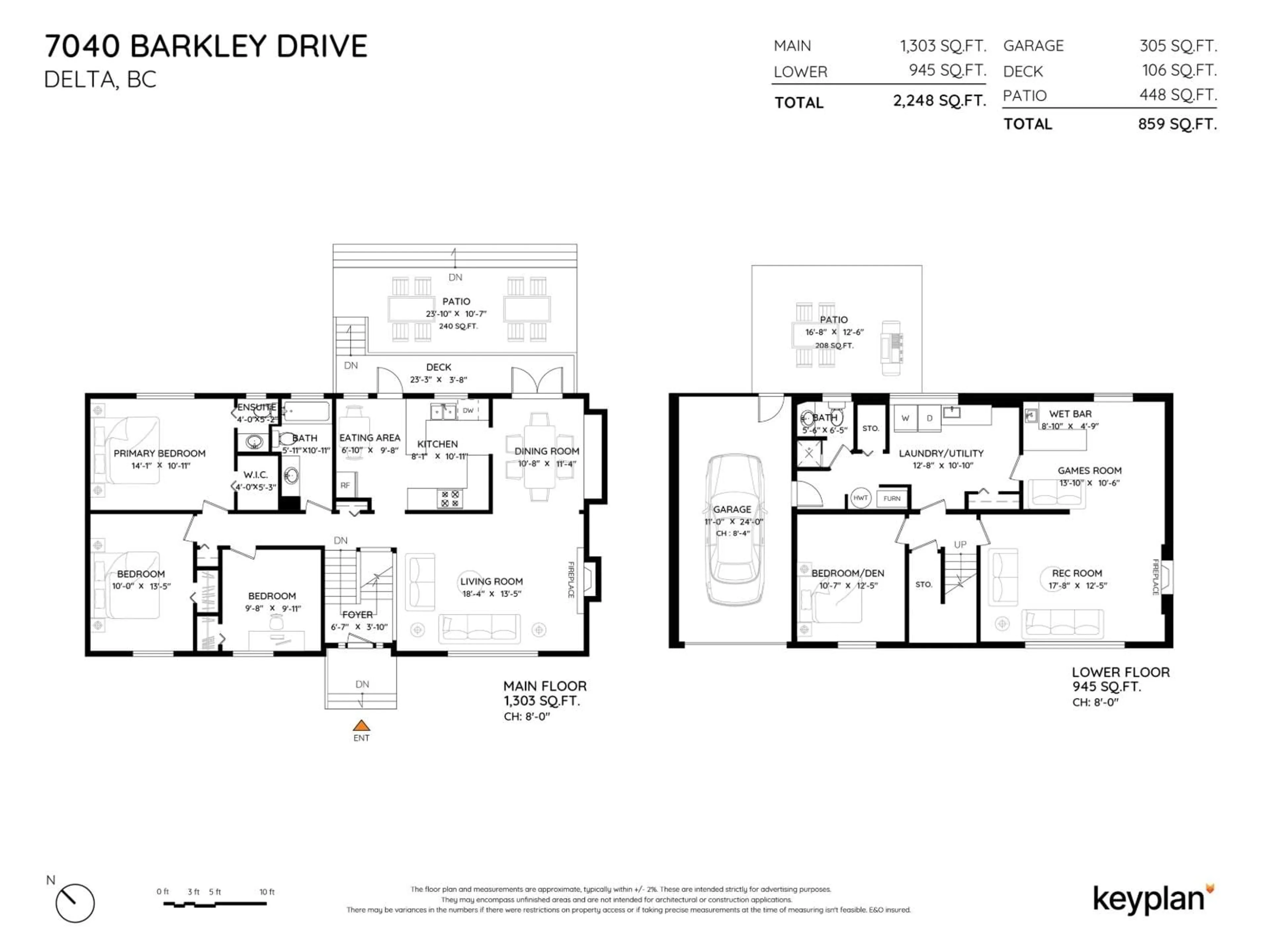 Floor plan for 7040 BARKLEY, Delta British Columbia V4E1T6