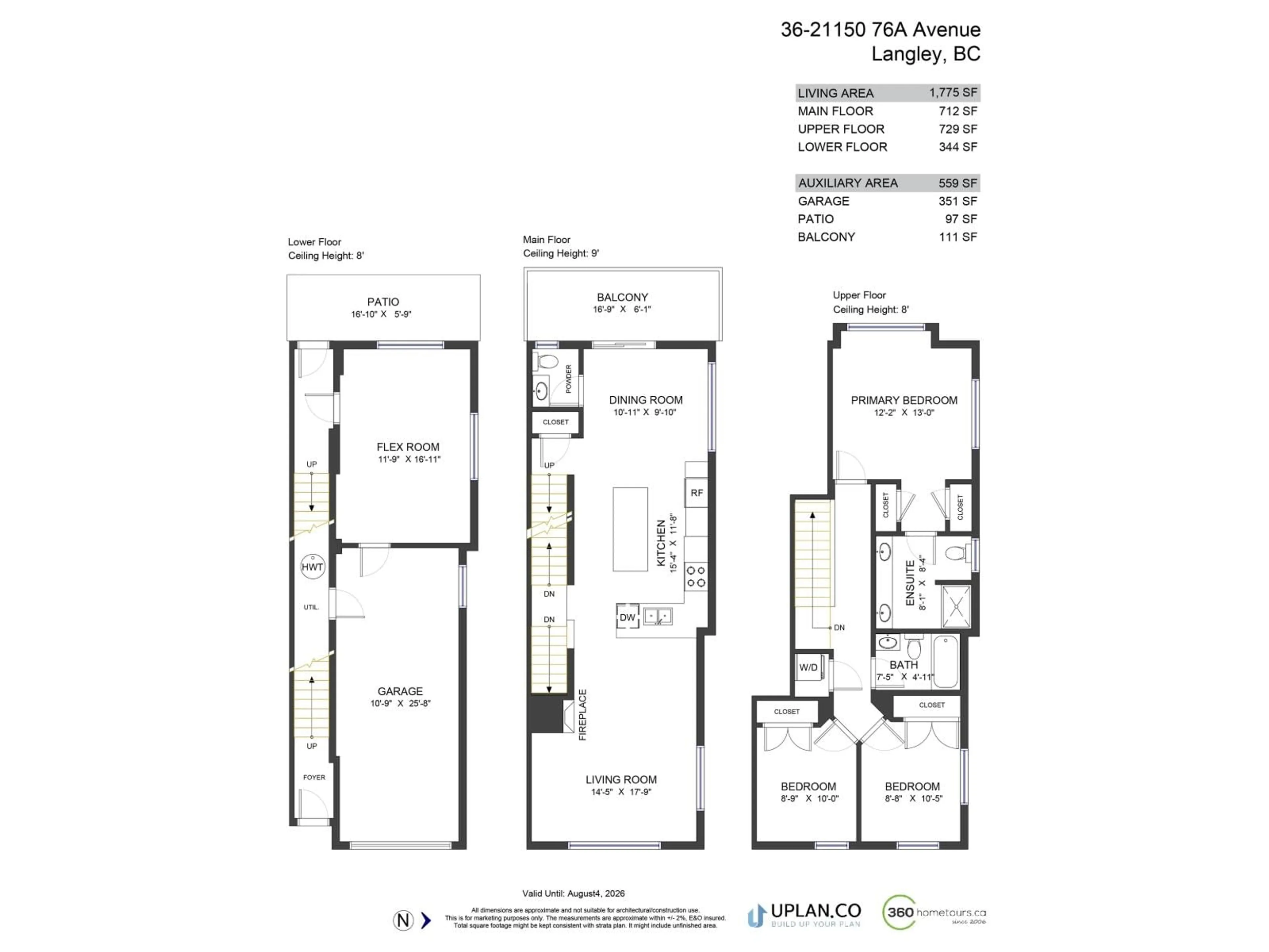 Floor plan for 36 - 21150 76A, Langley British Columbia V2Y0V9