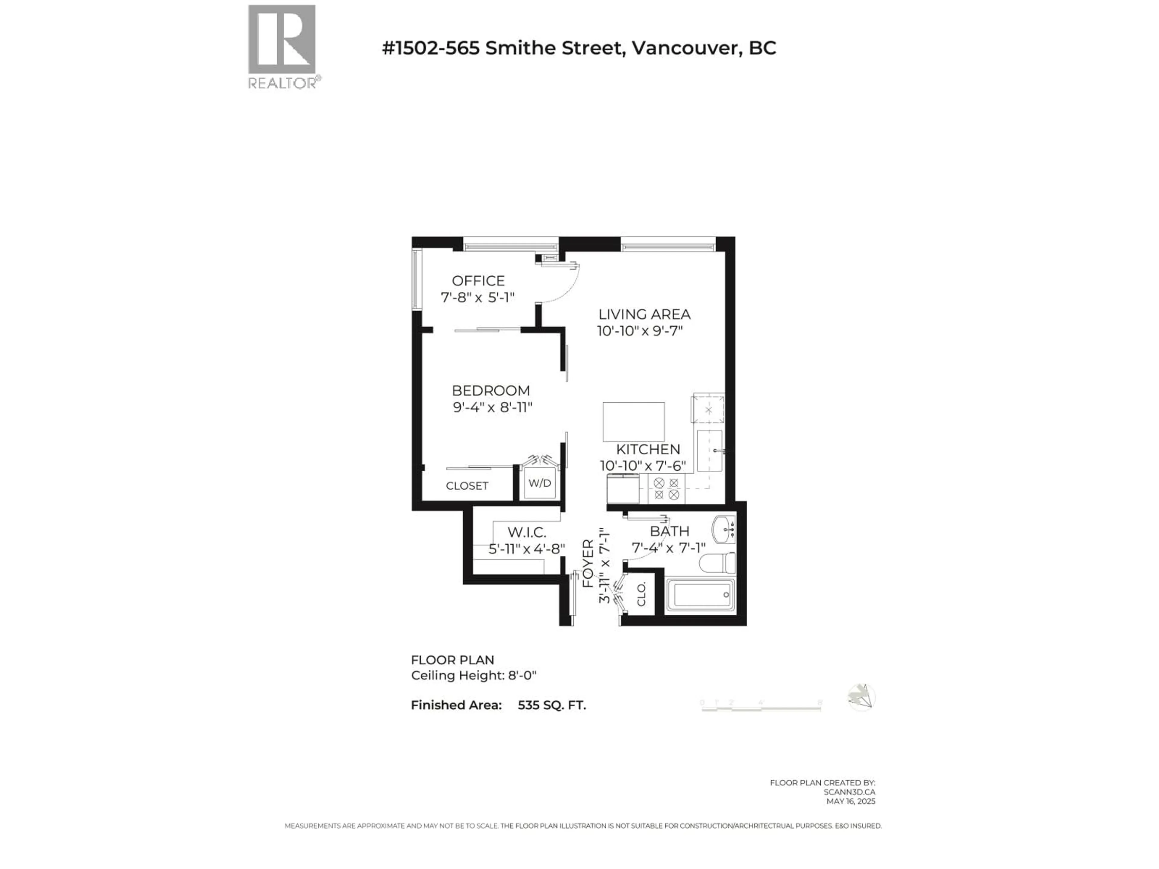 Floor plan for 1502 - 565 SMITHE STREET, Vancouver British Columbia V6B0E4