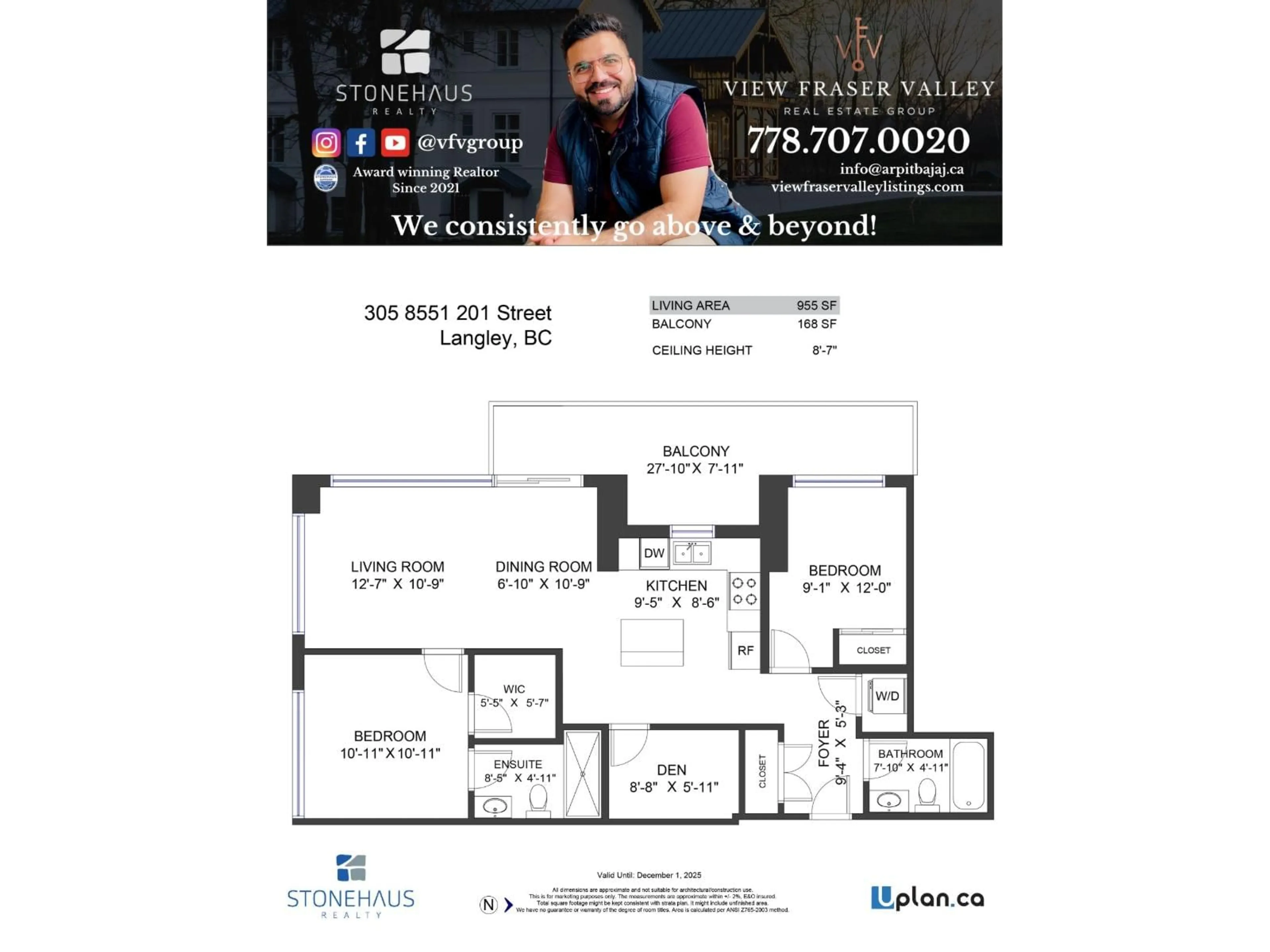Floor plan for 305 - 8551 201, Langley British Columbia V2Y2C1