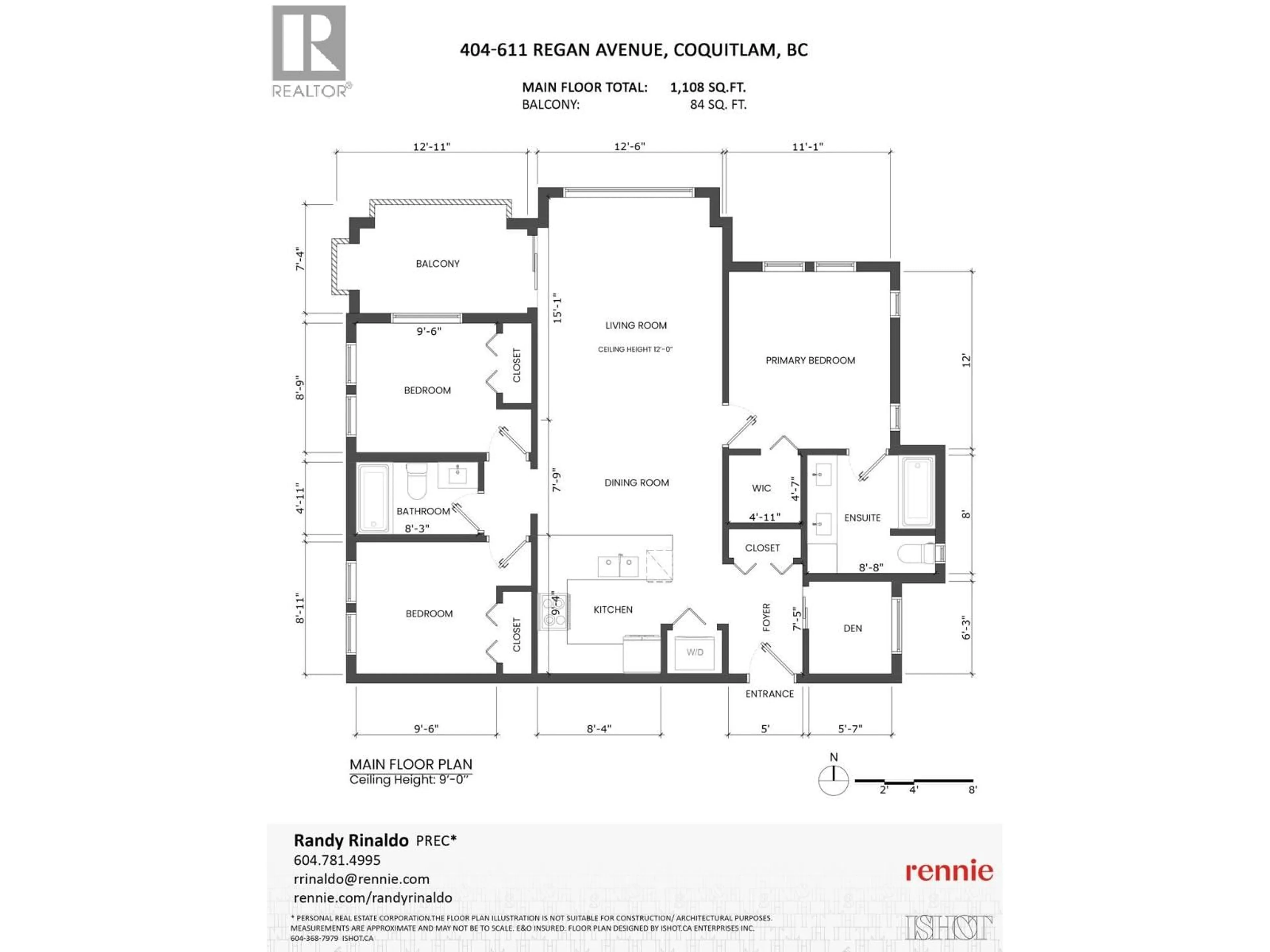 Floor plan for 404 - 611 REGAN AVENUE, Coquitlam British Columbia V3J0E5