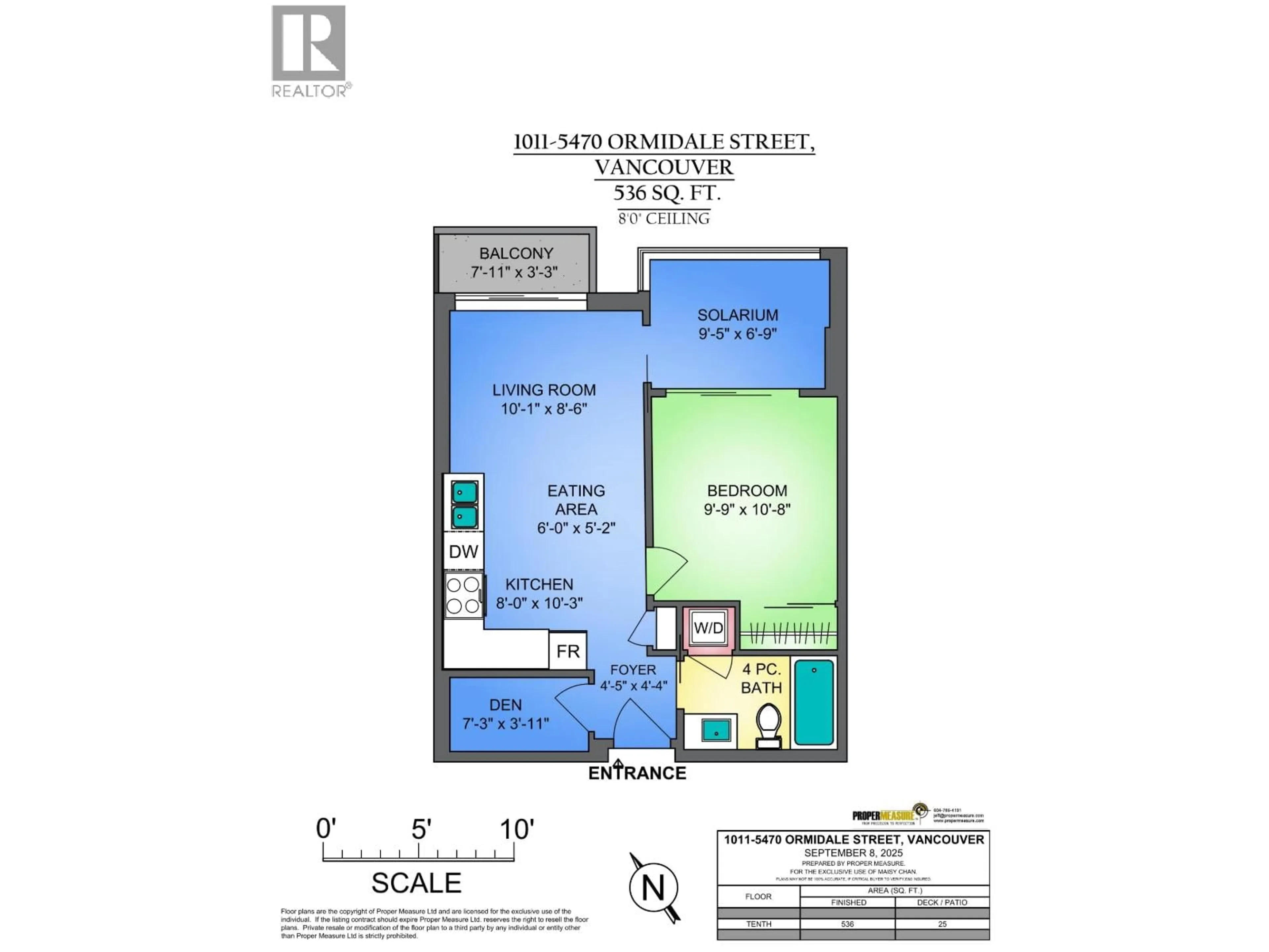 Floor plan for 1011 - 5470 ORMIDALE STREET, Vancouver British Columbia V5R0G6