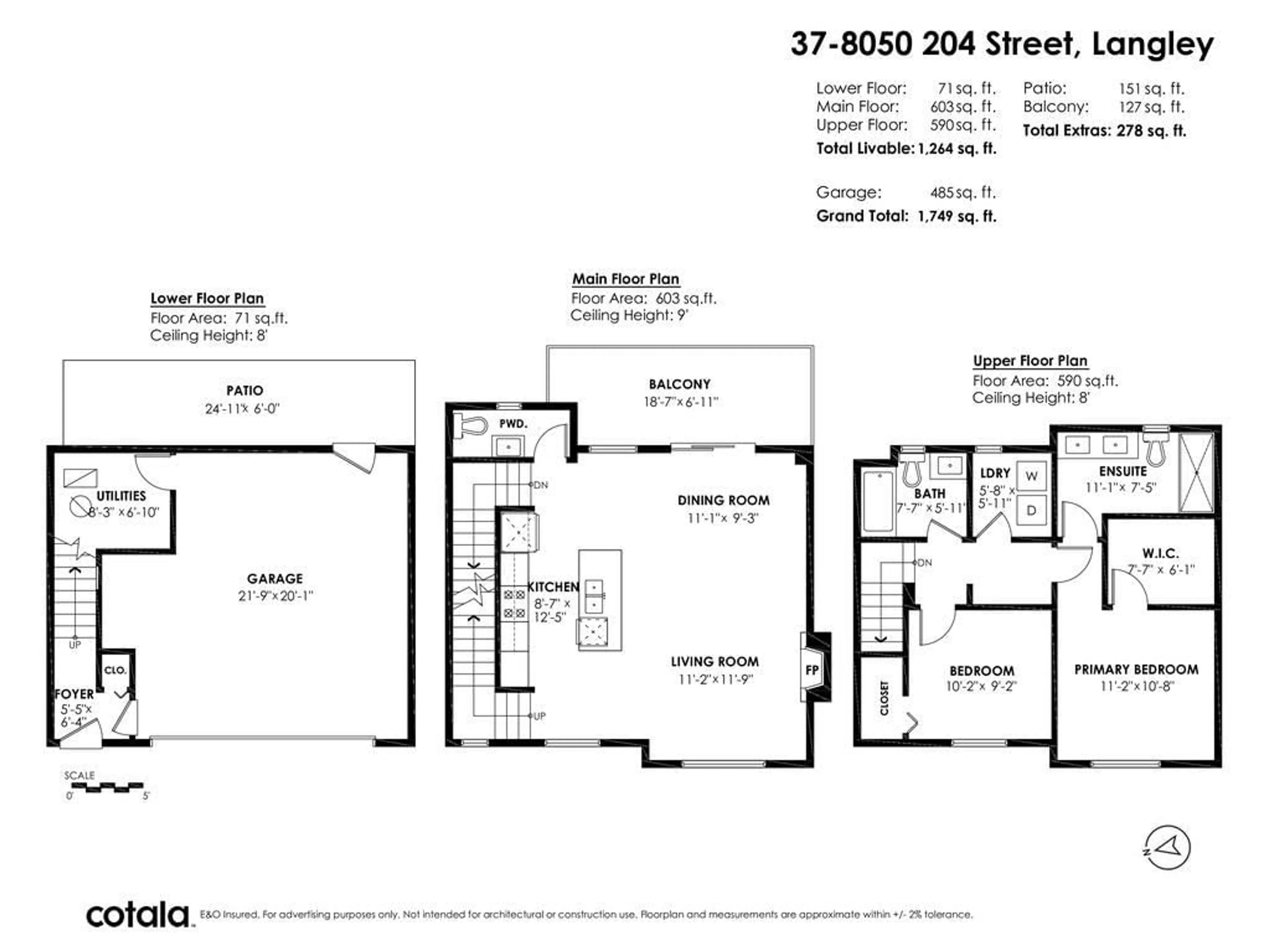 Floor plan for 37 - 8050 204, Langley British Columbia V2Y0X1