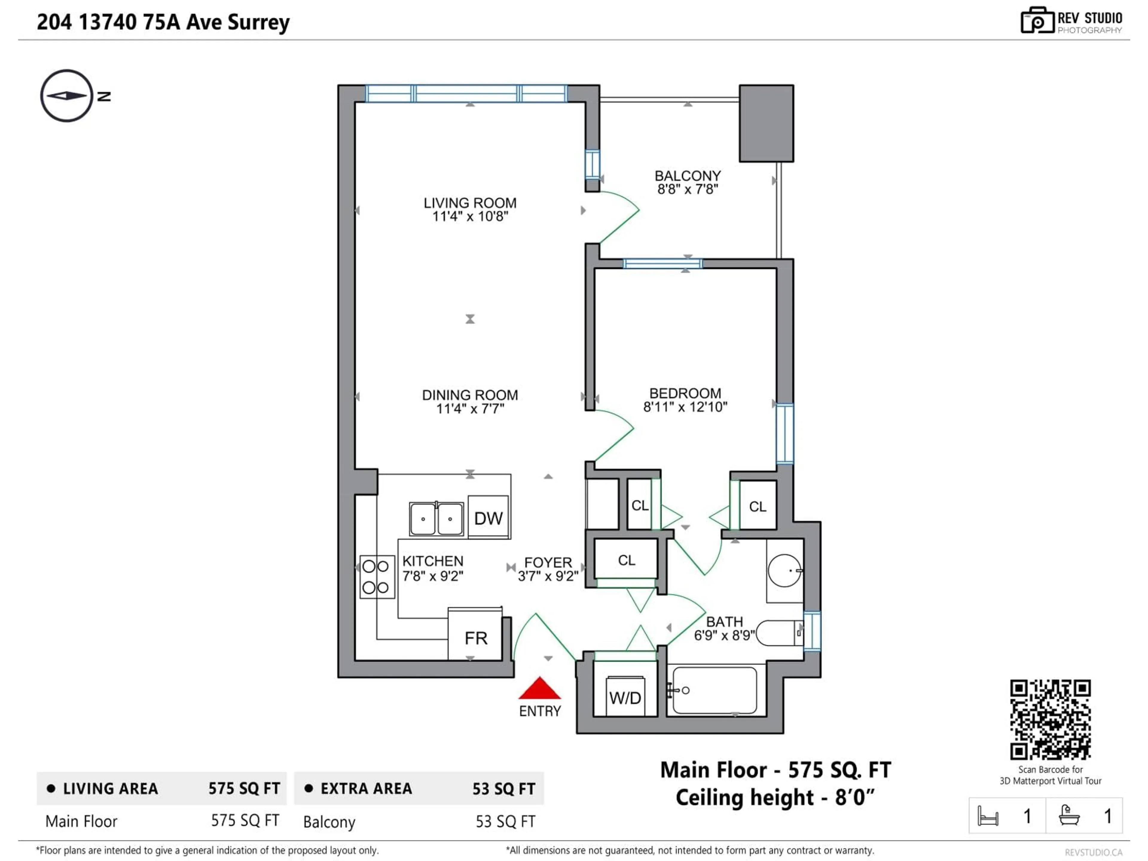 Floor plan for 204 - 13740 75A, Surrey British Columbia V3W0E8