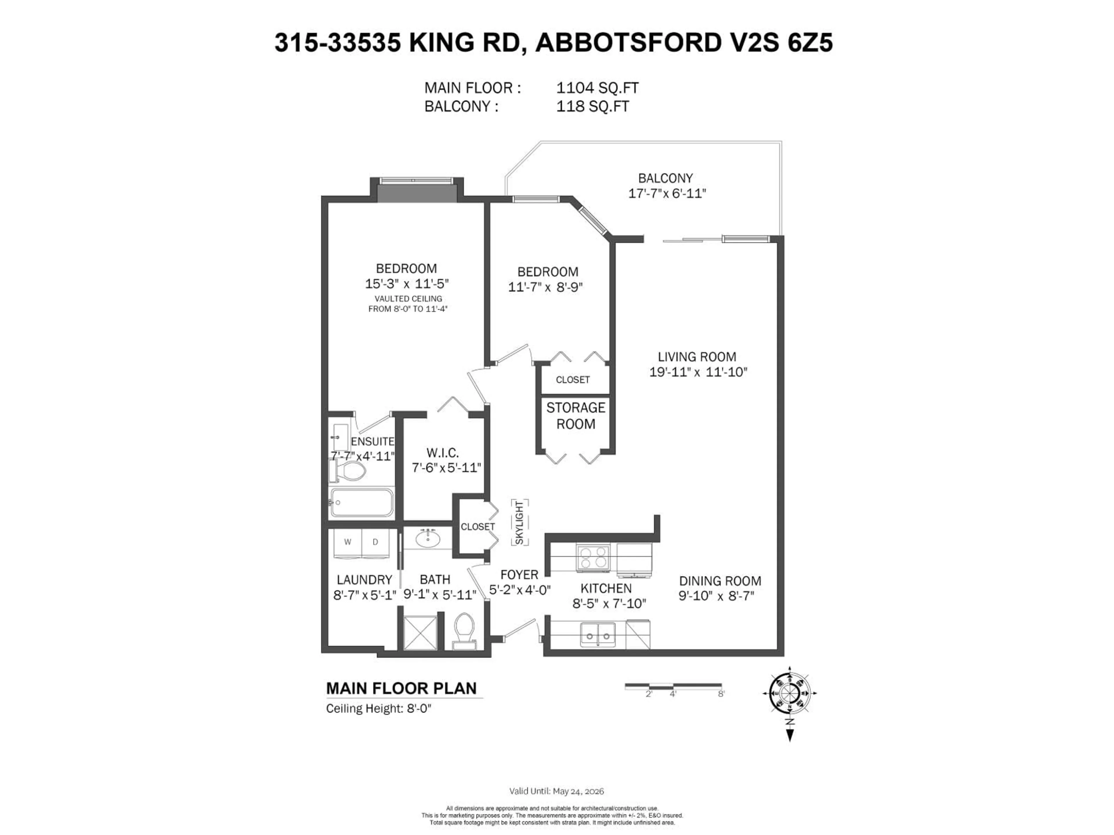 Floor plan for 315 - 33535 KING, Abbotsford British Columbia V2S6Z5