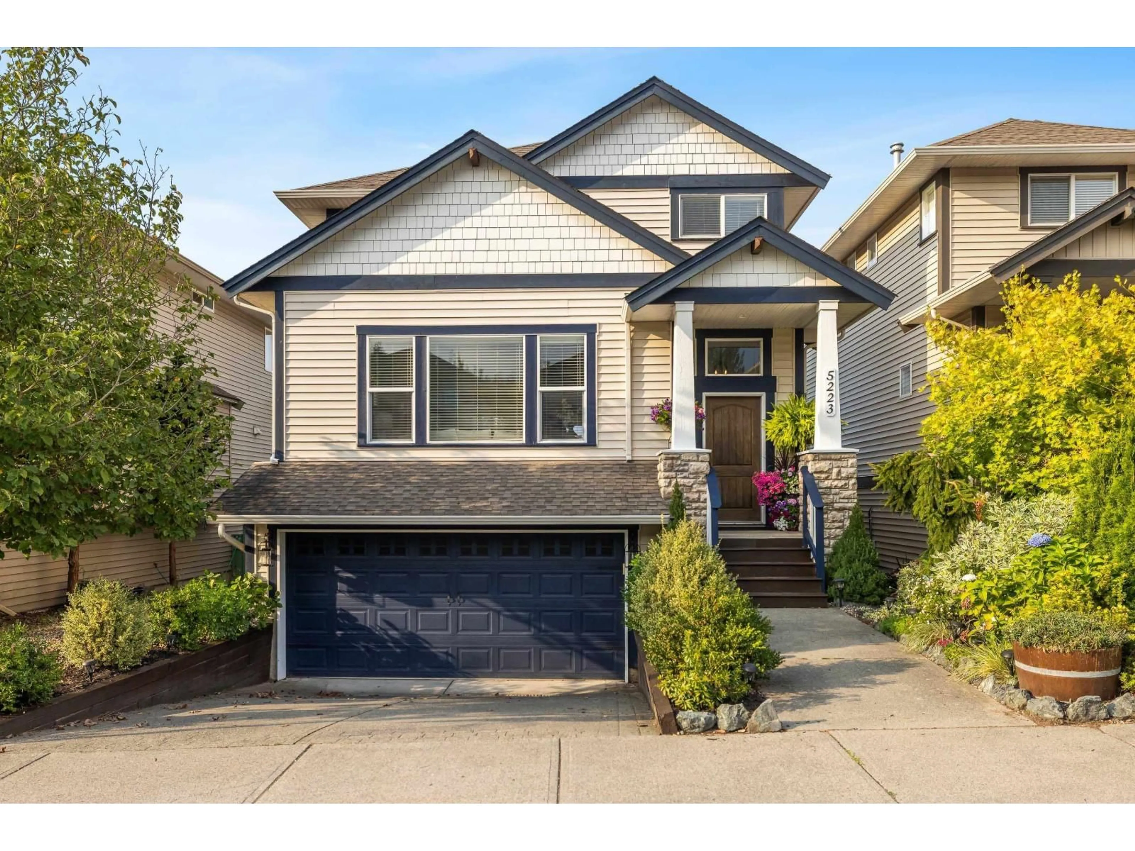 Home with vinyl exterior material, street for 5223 BRIDLEWOOD DRIVE, Chilliwack British Columbia V2R5W9