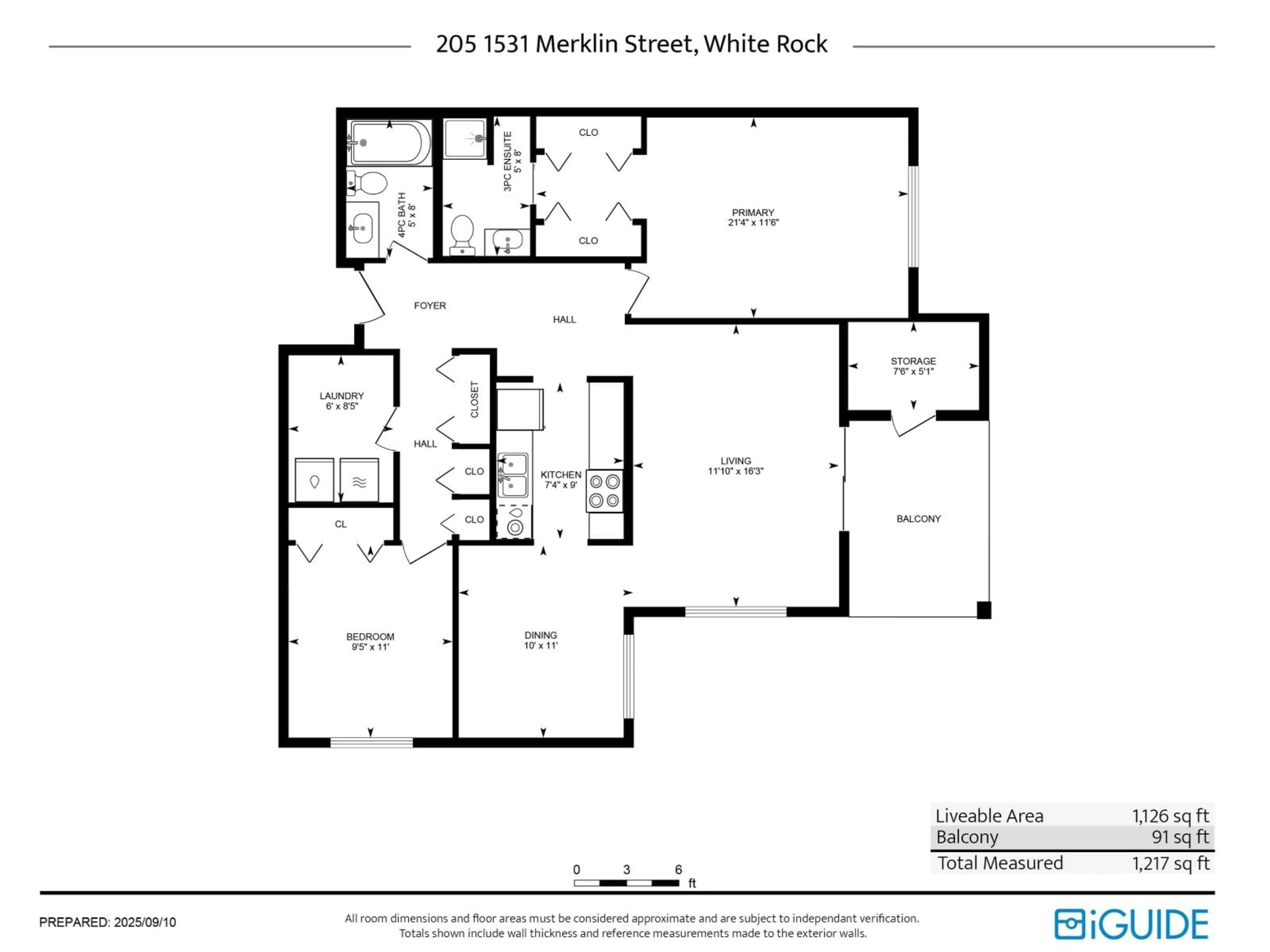 Floor plan for 205 - 1531 MERKLIN, White Rock British Columbia V4B4C6
