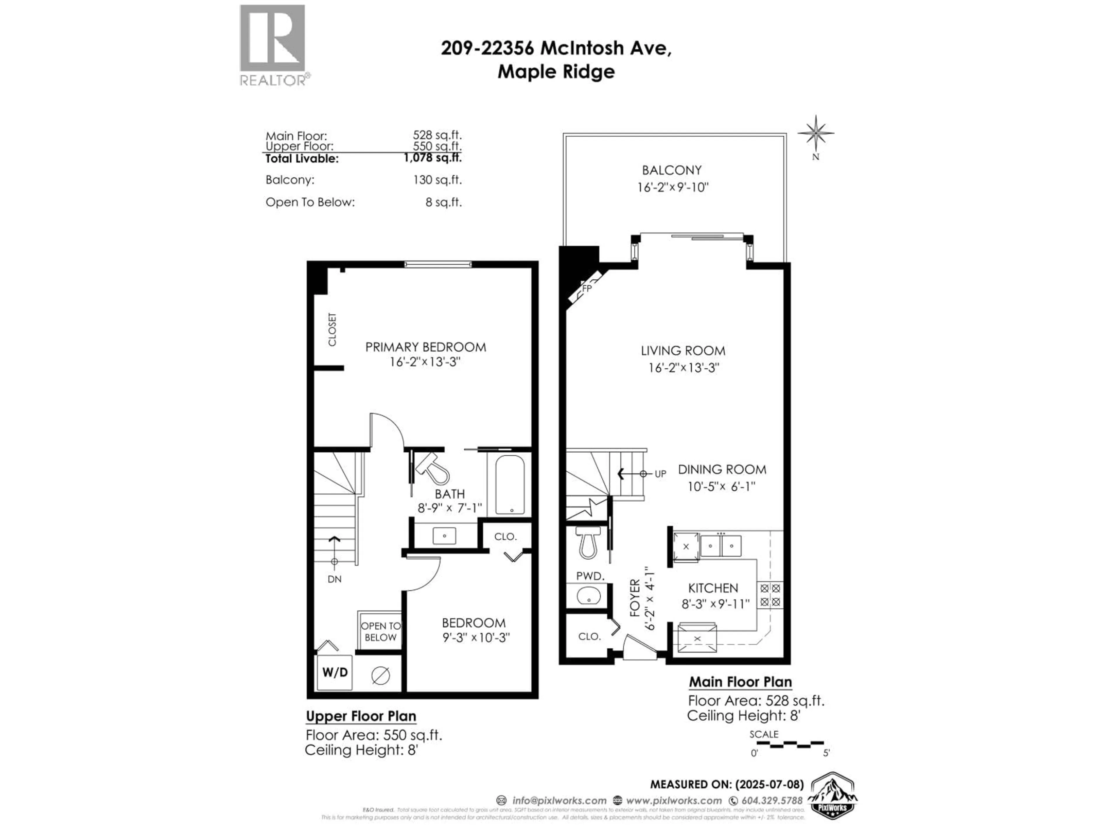 Floor plan for 209 - 22356 MCINTOSH AVENUE, Maple Ridge British Columbia V2X3C1