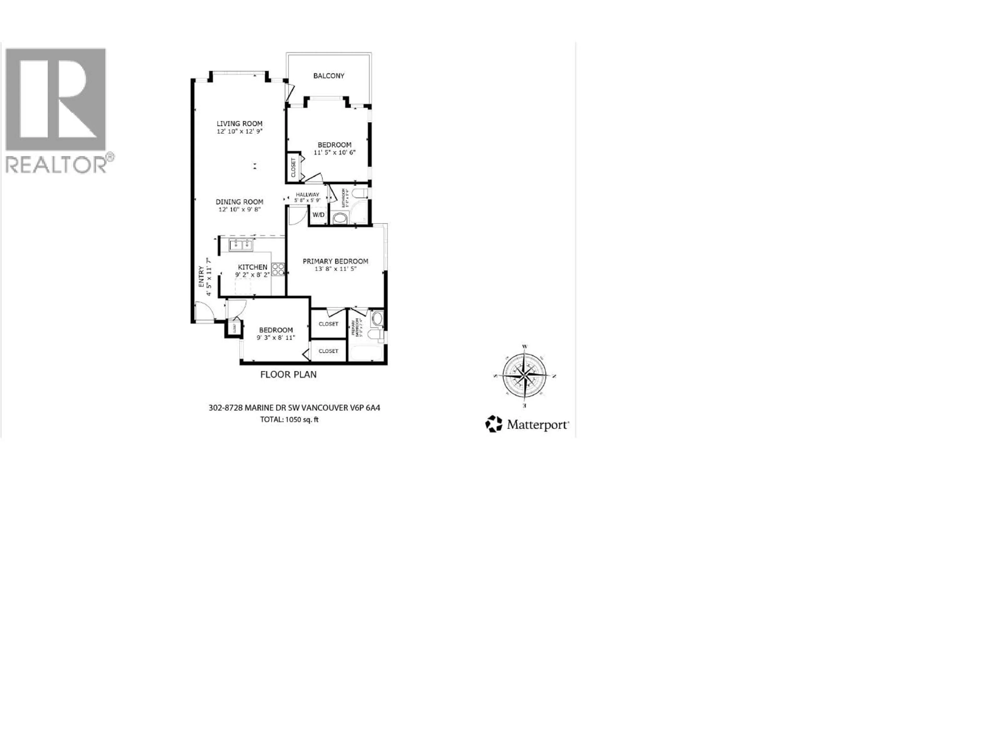 Floor plan for 302 - 8728 MARINE DRIVE, Vancouver British Columbia V6P6A4